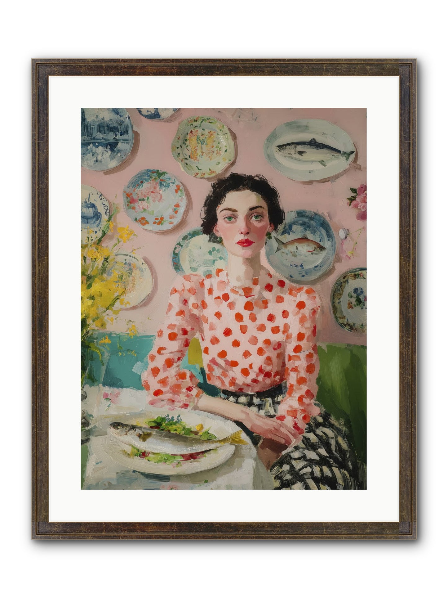 Ocean To Table Framed Print - Slimwoods Black/Gold 18x24