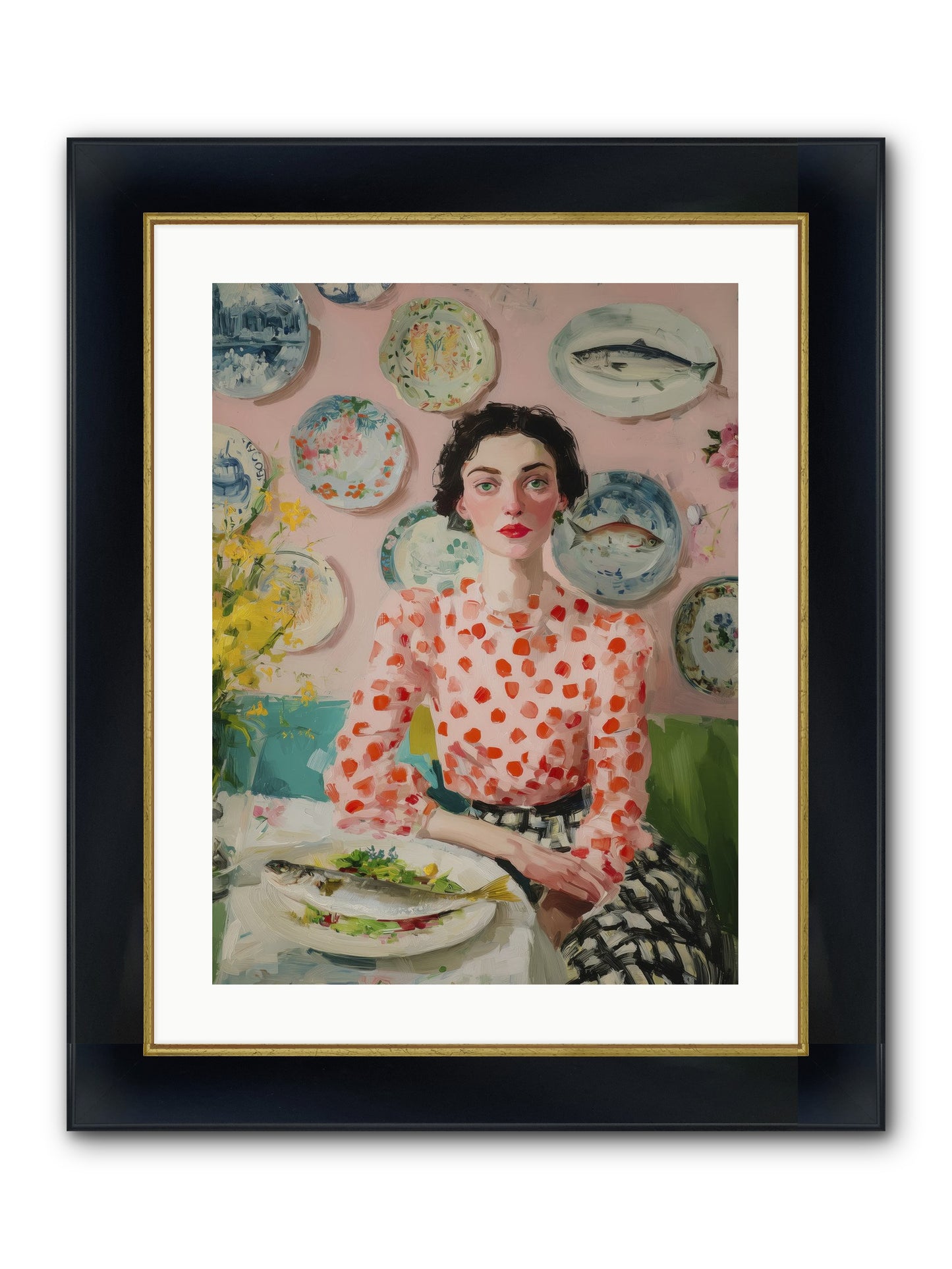 Ocean To Table Framed Print - Wide Black w/Gold 18x24