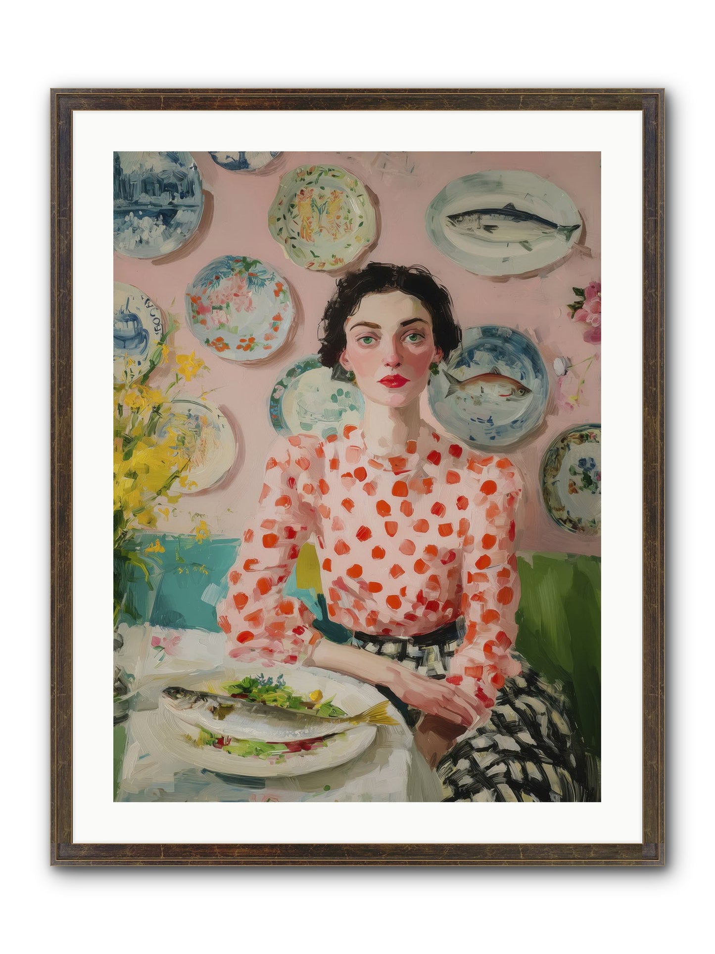 Ocean To Table Framed Print - Slimwoods Black/Gold 24x32