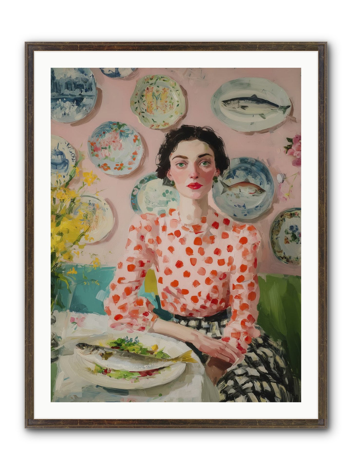 Ocean To Table Framed Print - Slimwoods Black/Gold 30x40