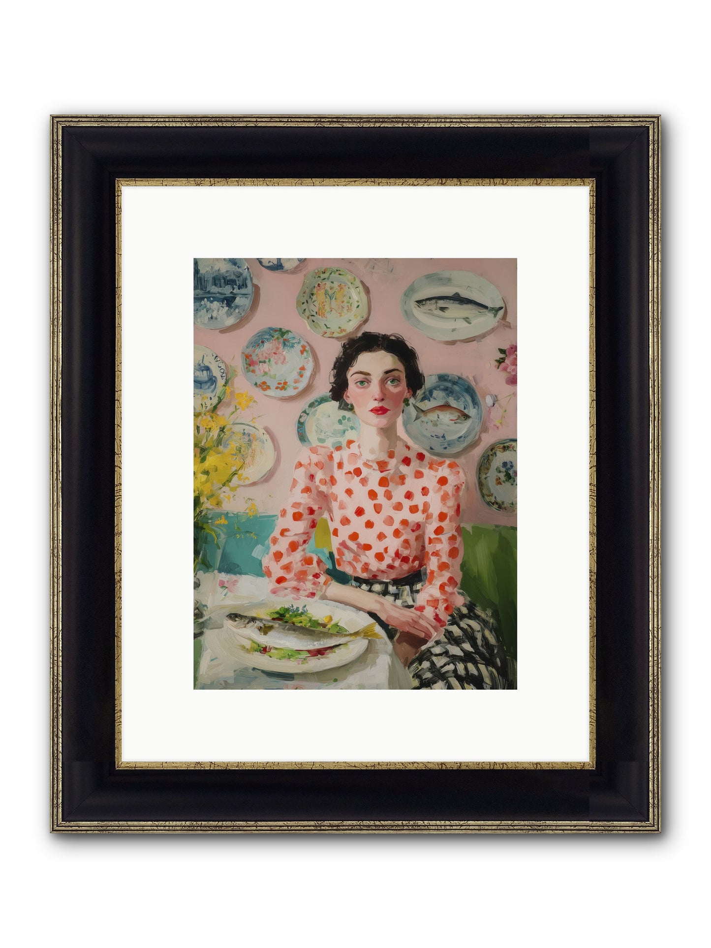 Ocean To Table Framed Print - Black & Gold 9x12
