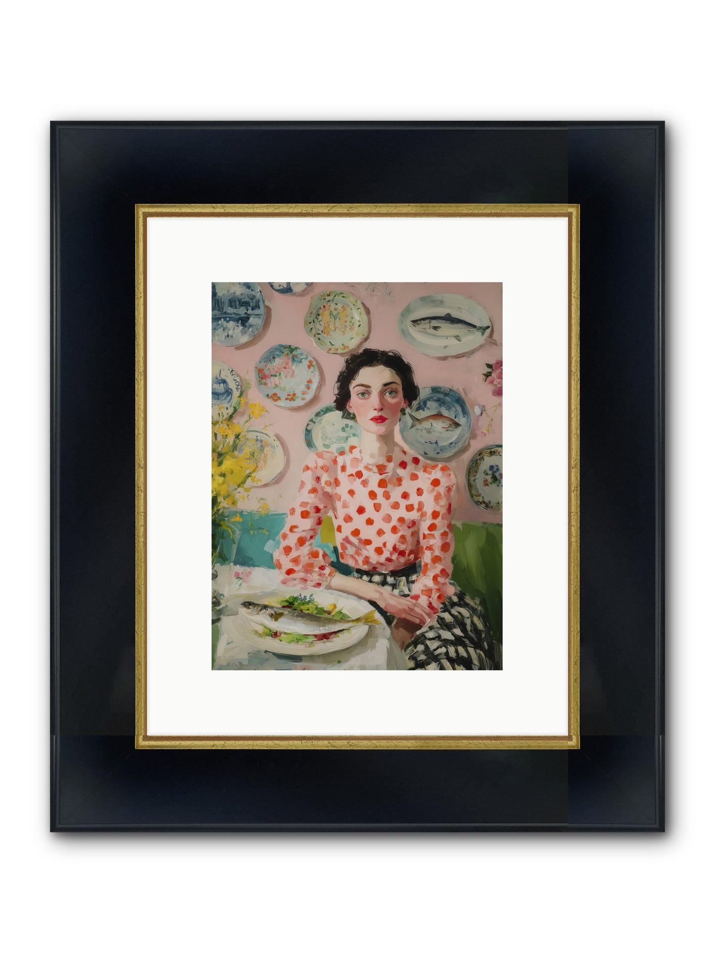 Ocean To Table Framed Print - Wide Black w/Gold 9x12