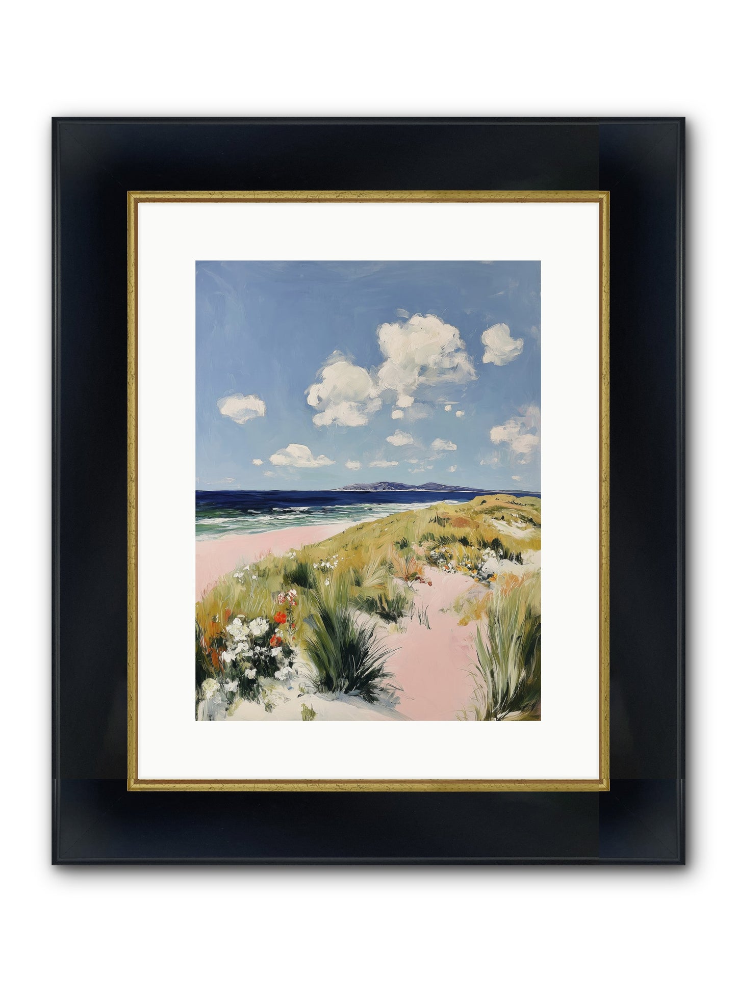 Ocean Vista Framed Print - Wide Black w/Gold 12x16
