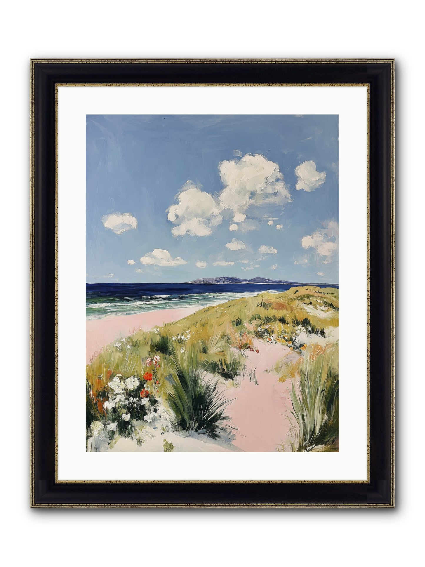 Ocean Vista Framed Print - Black & Gold 18x24