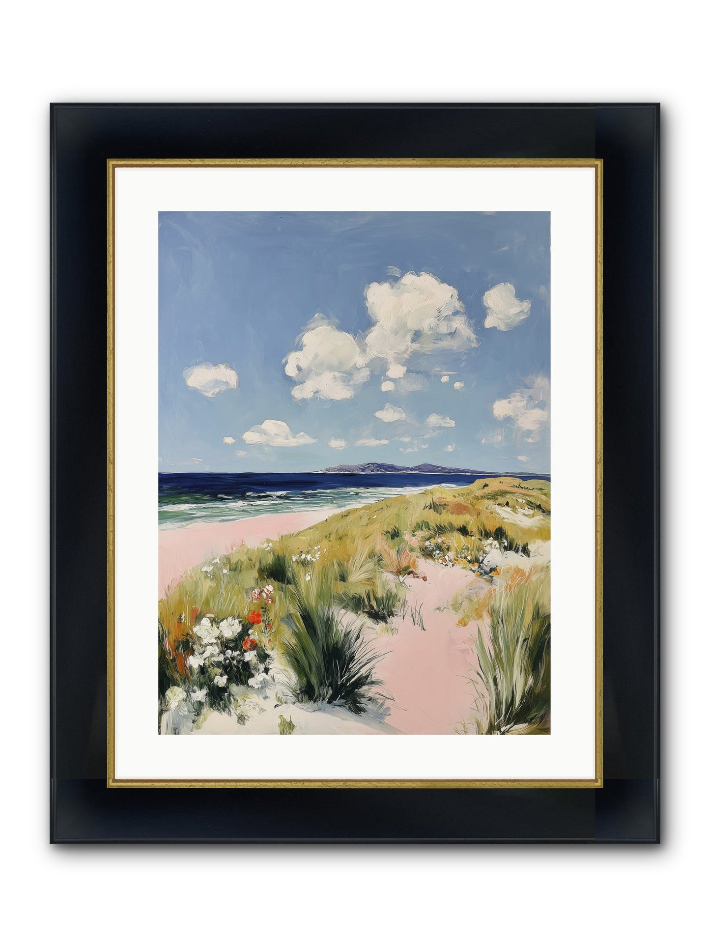 Ocean Vista Framed Print - Wide Black w/Gold 18x24
