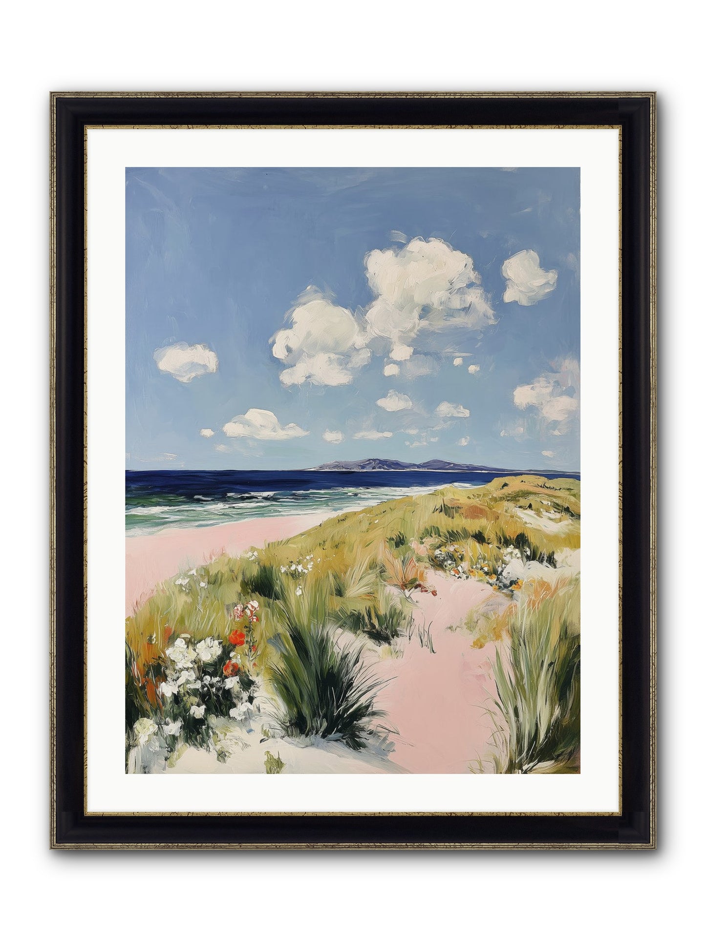 Ocean Vista Framed Print - Black & Gold 24x32