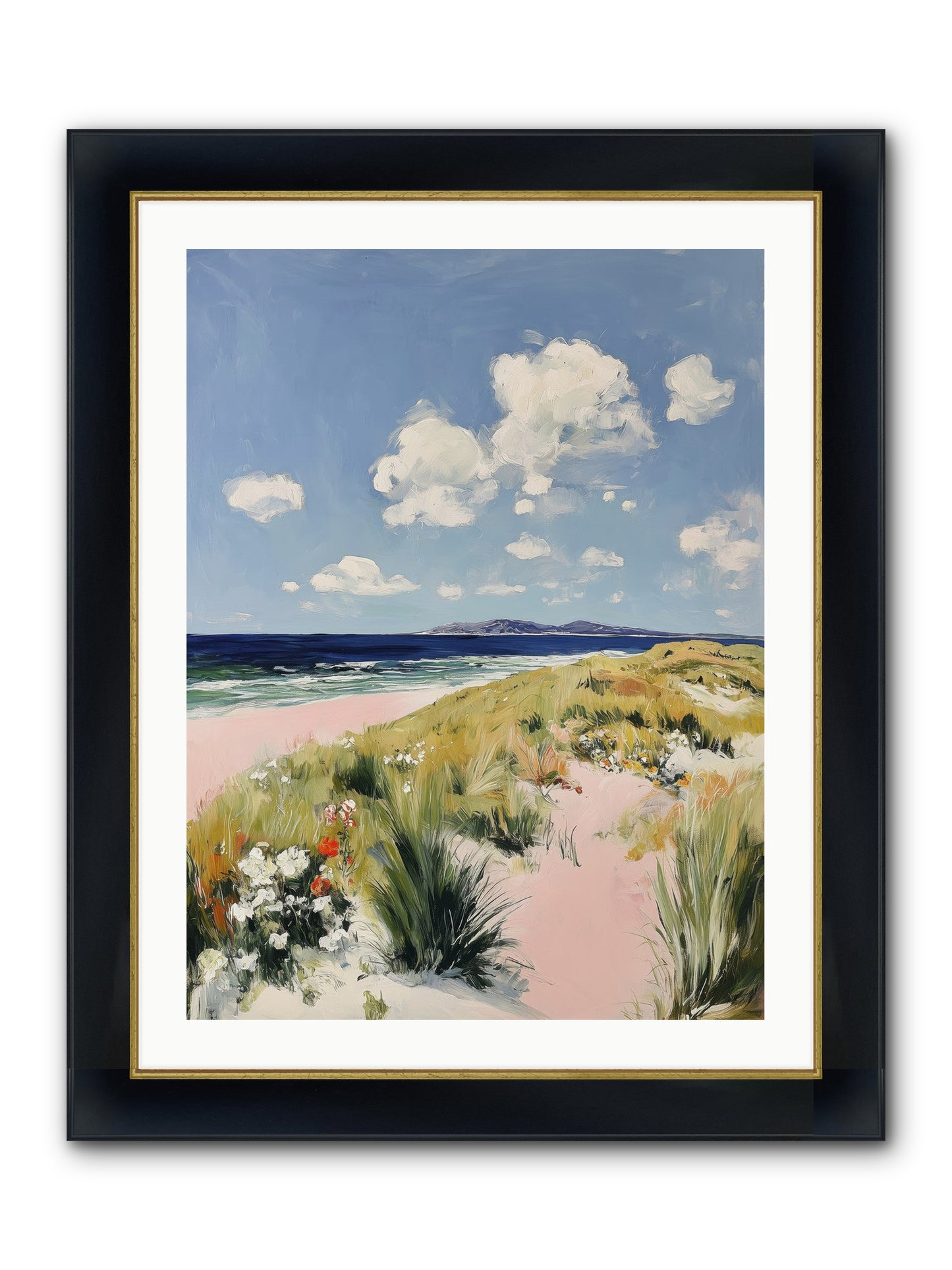 Ocean Vista Framed Print - Wide Black w/Gold 24x32
