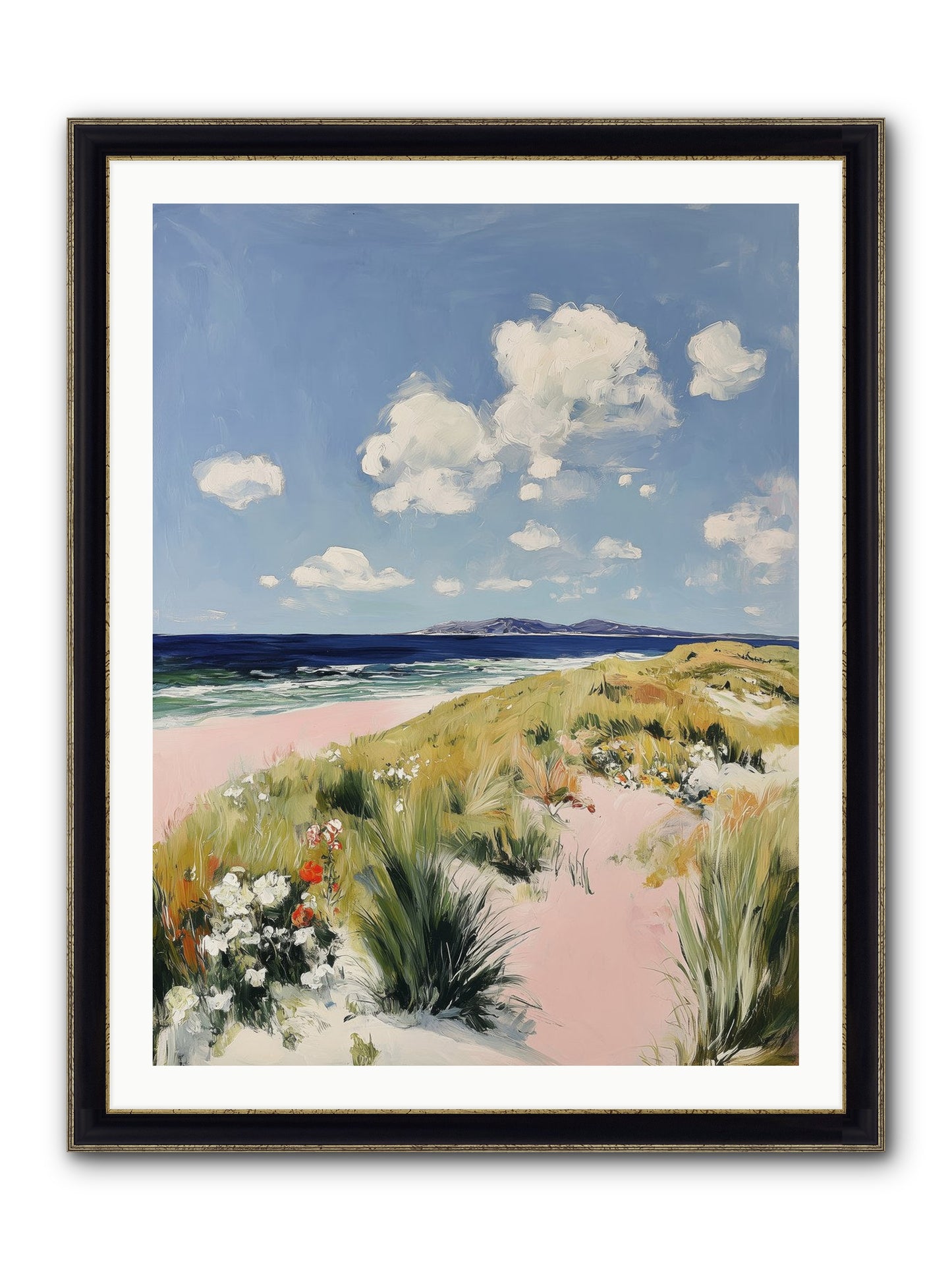 Ocean Vista Framed Print - Black & Gold 30x40