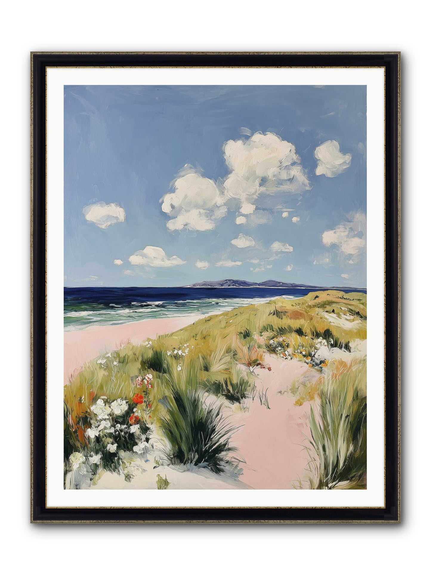 Ocean Vista Framed Print - Black & Gold 36x48