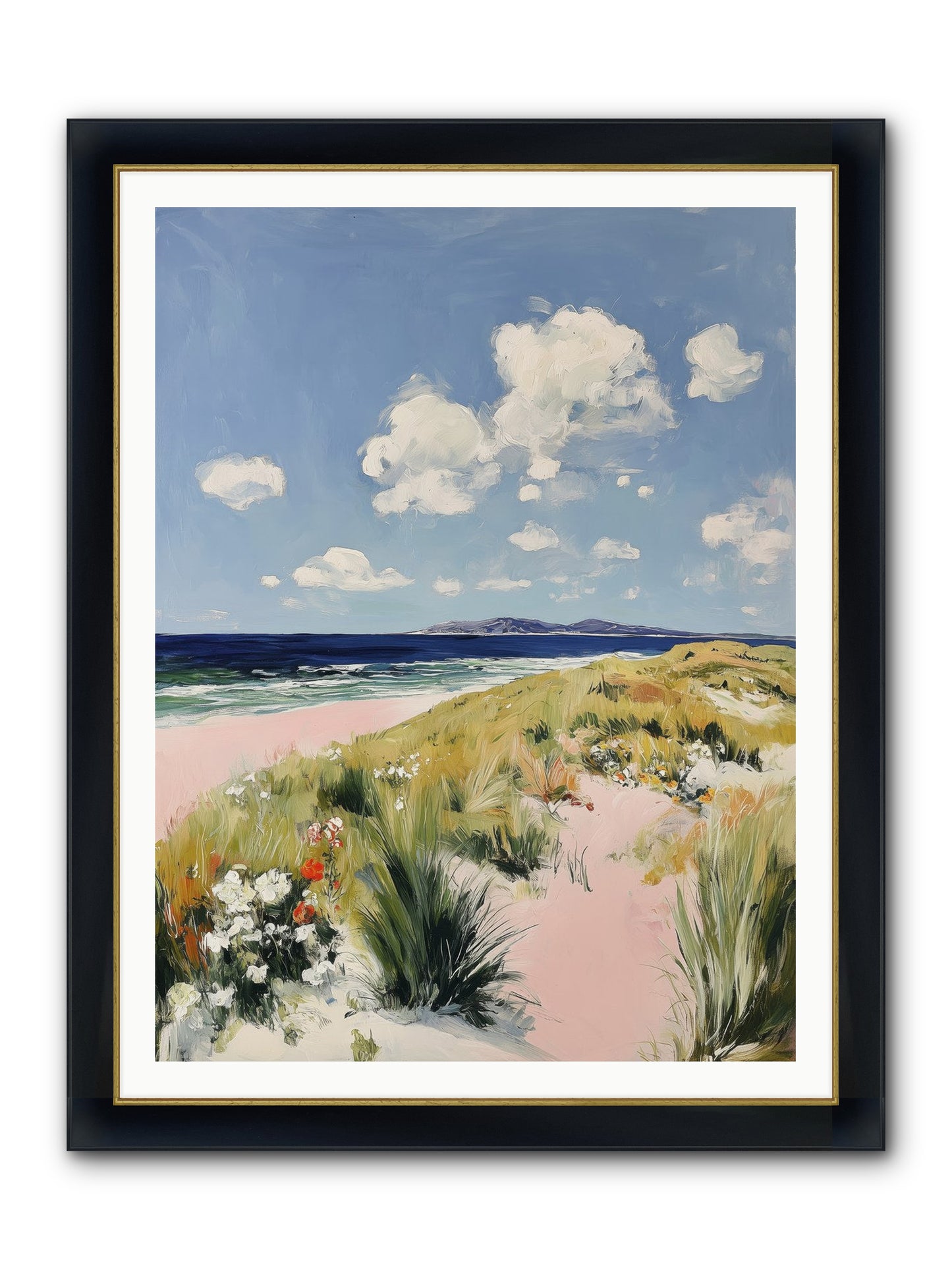 Ocean Vista Framed Print - Wide Black w/Gold 36x48