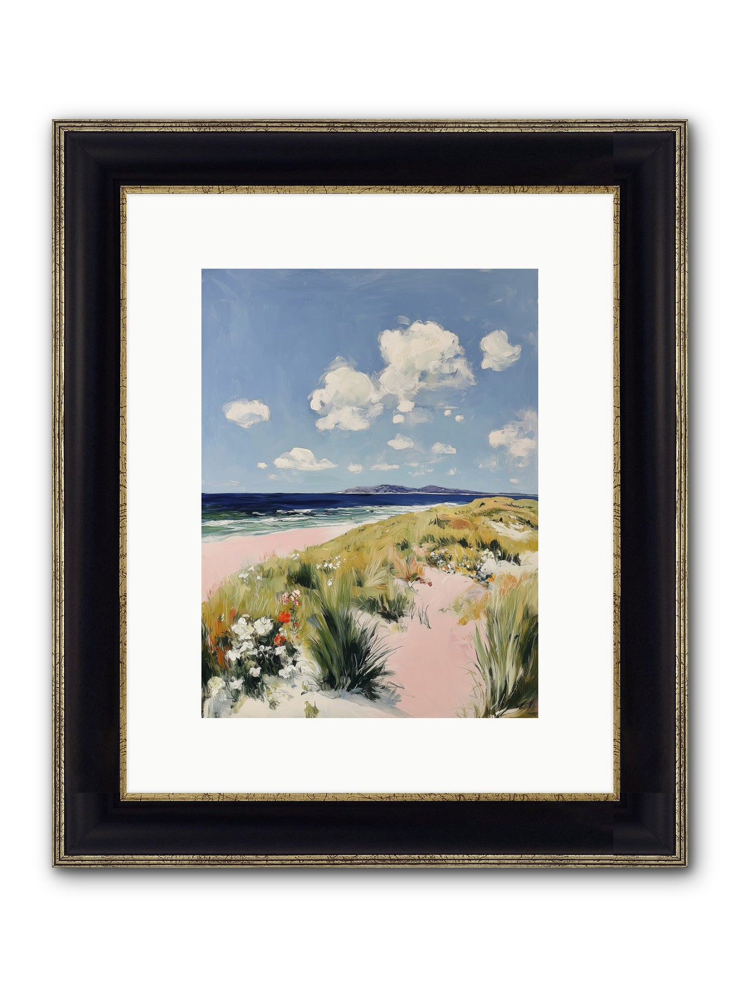 Ocean Vista Framed Print - Black & Gold 9x12