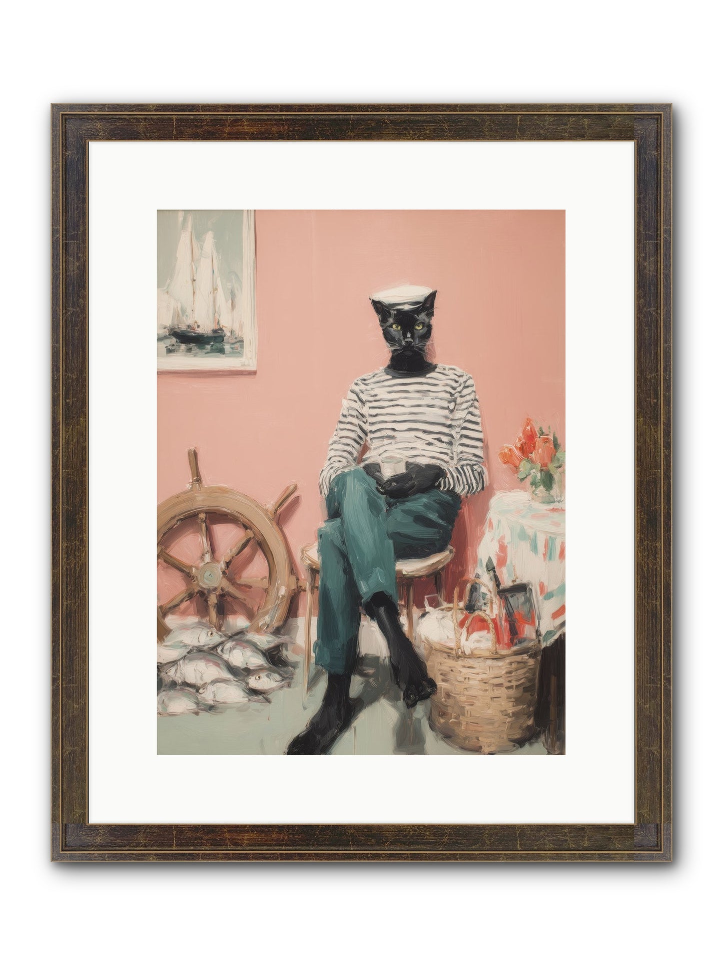 Ocean Wanderer Framed Print - Slimwoods Black/Gold 12x16