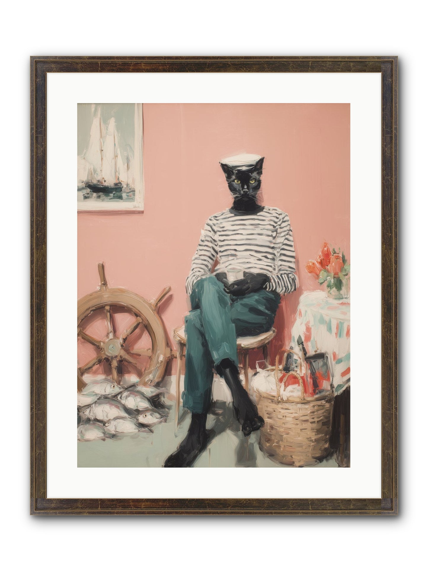Ocean Wanderer Framed Print - Slimwoods Black/Gold 18x24