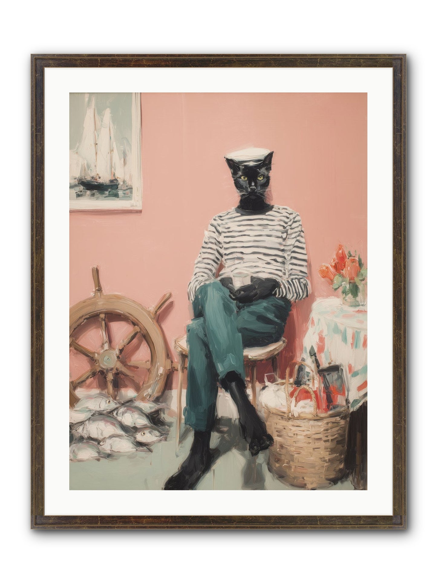 Ocean Wanderer Framed Print - Slimwoods Black/Gold 24x32