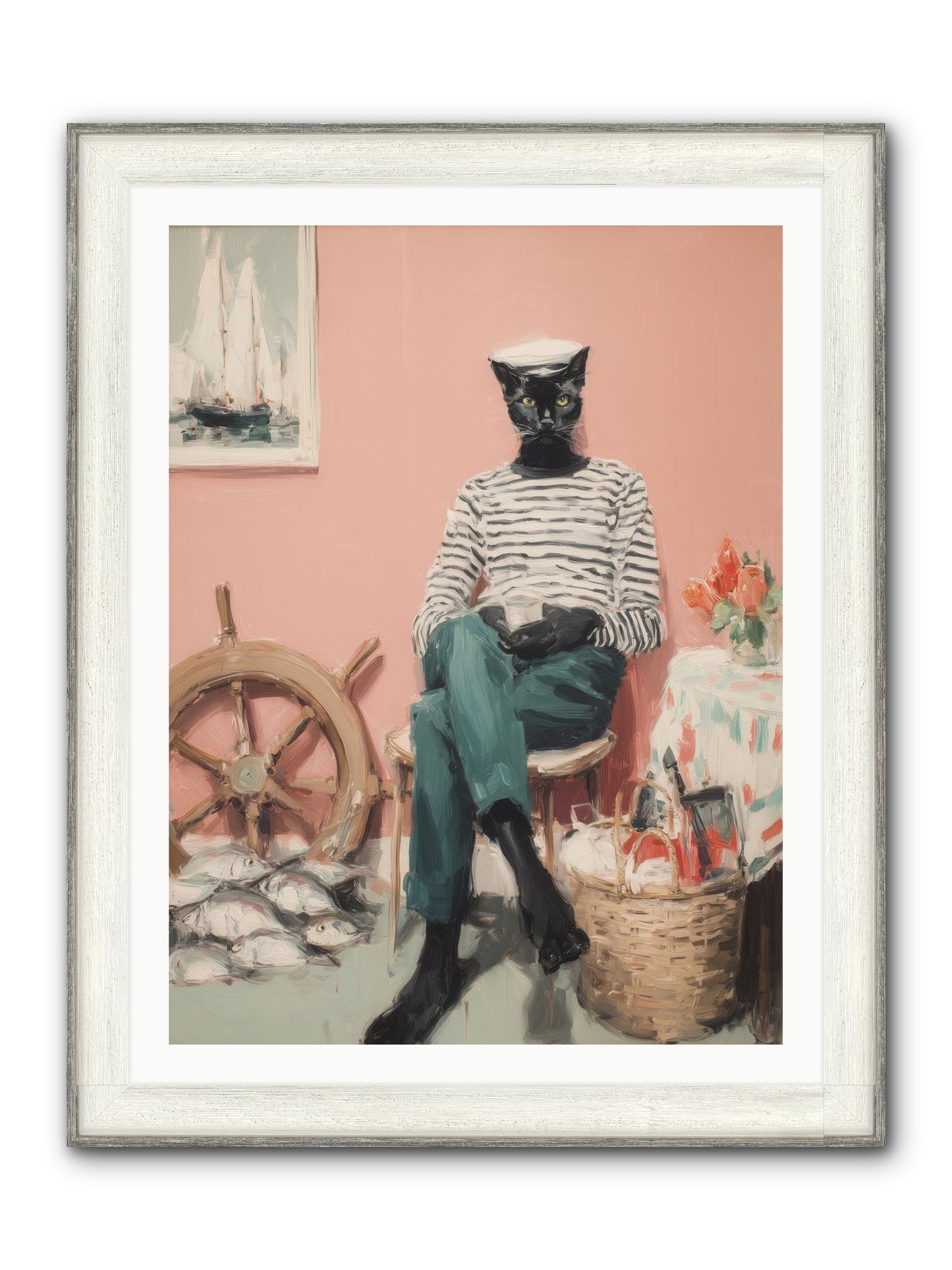 Ocean Wanderer Framed Print - Driftwood White 30x40