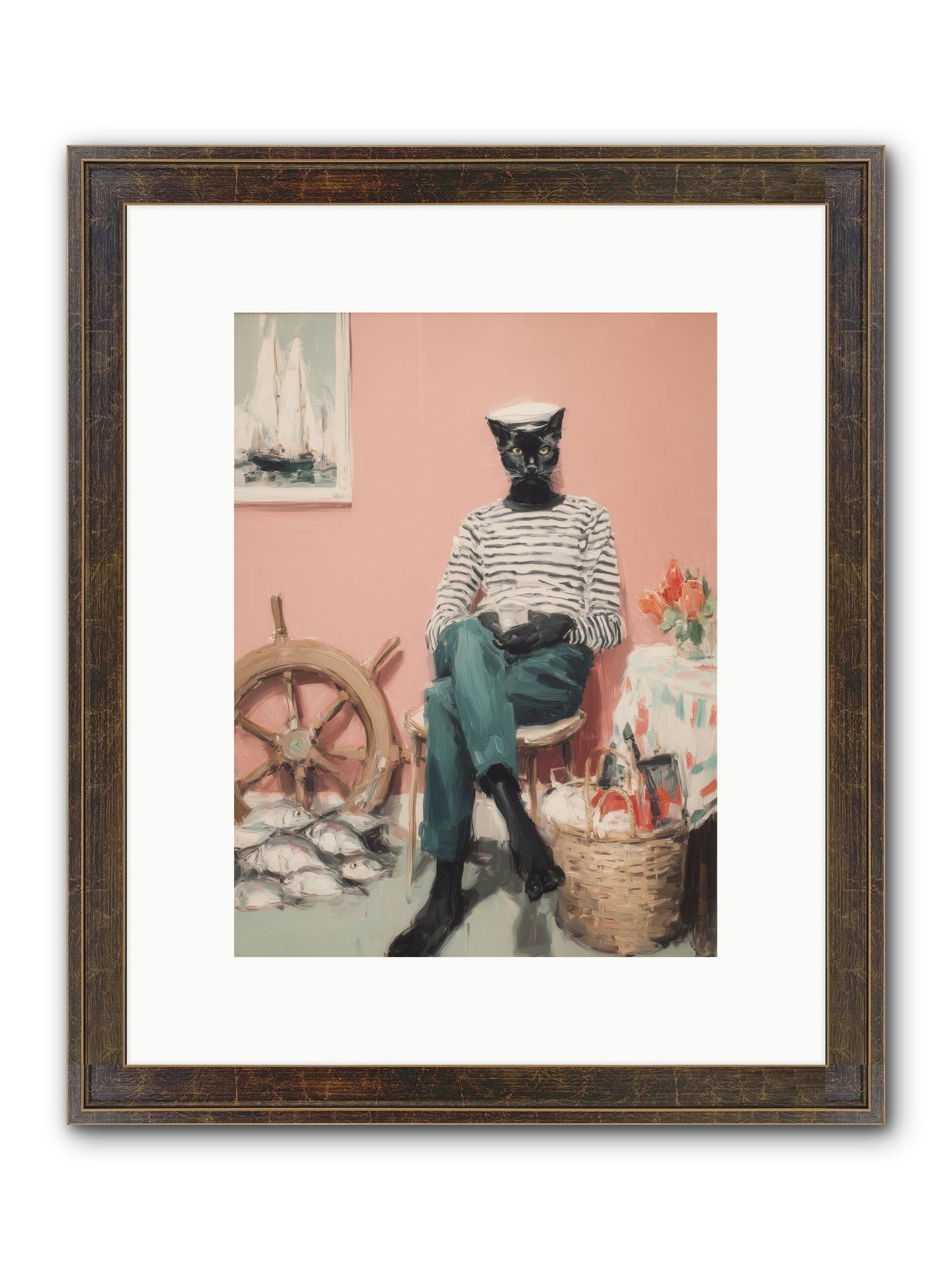 Ocean Wanderer Framed Print - Slimwoods Black/Gold 9x12