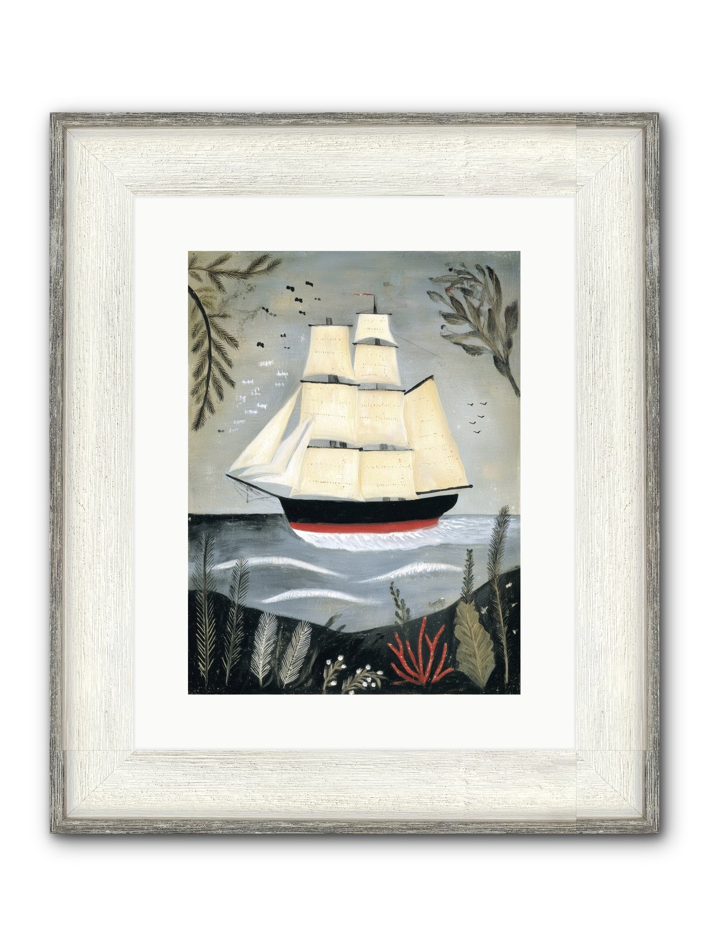 Ocean Whisper Framed Print - Driftwood White 12x16