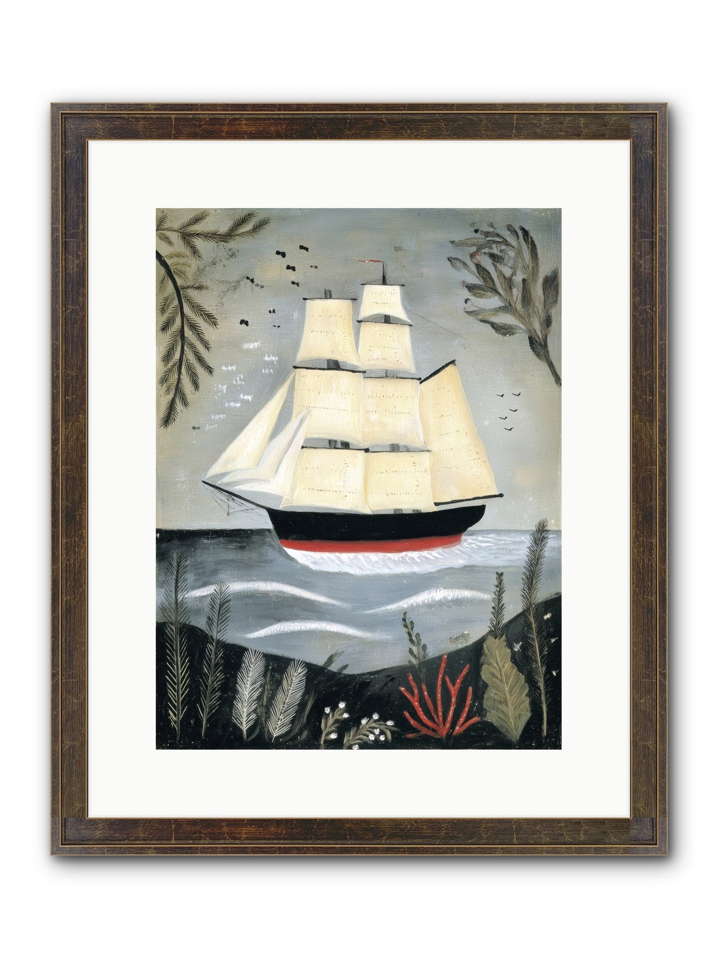 Ocean Whisper Framed Print - Slimwoods Black/Gold 12x16