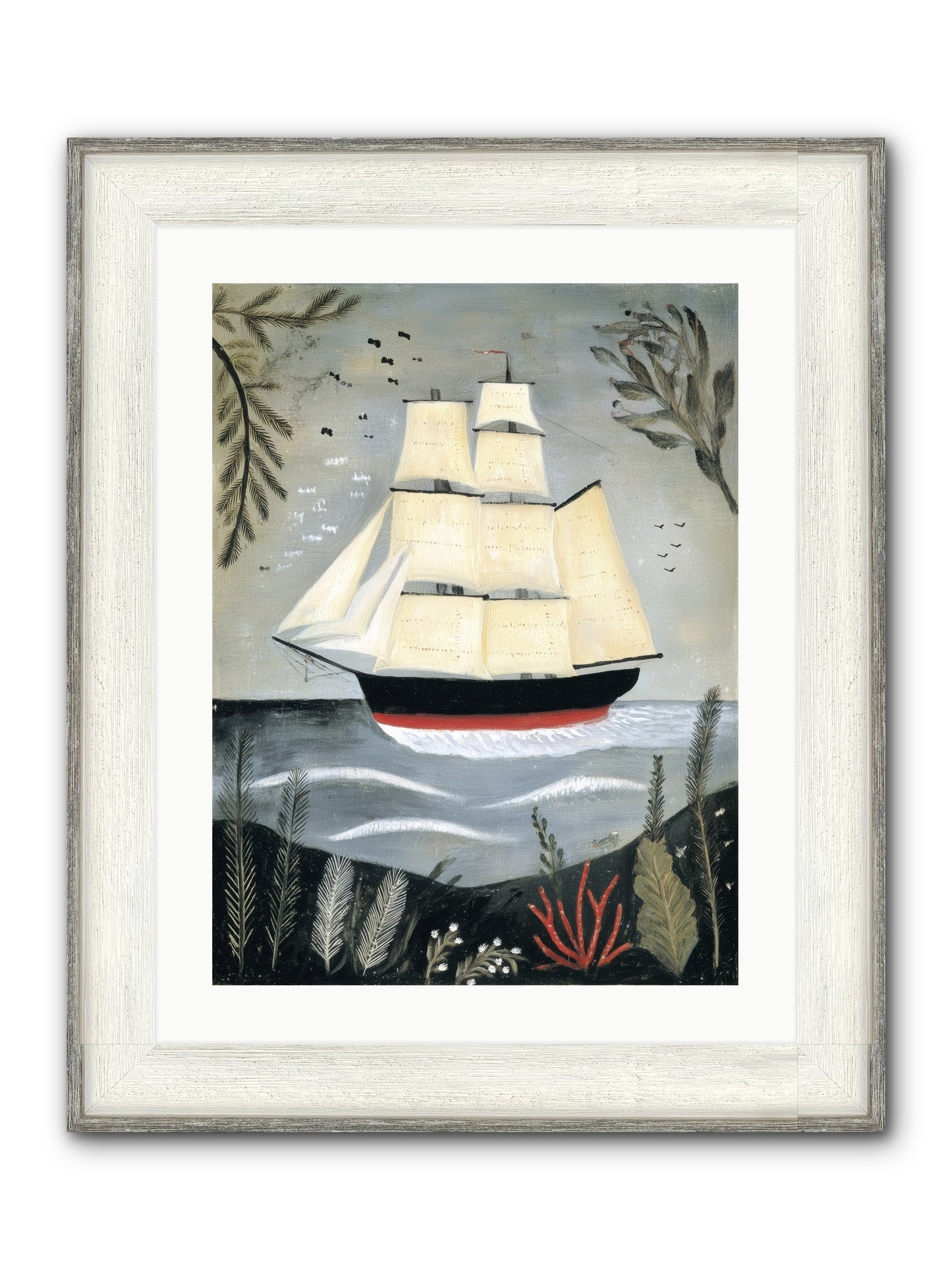 Ocean Whisper Framed Print - Driftwood White 18x24