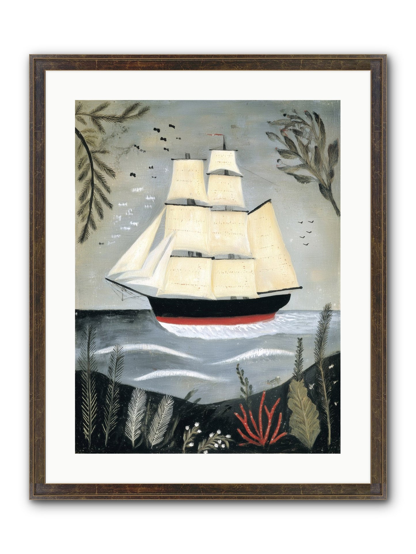 Ocean Whisper Framed Print - Slimwoods Black/Gold 18x24