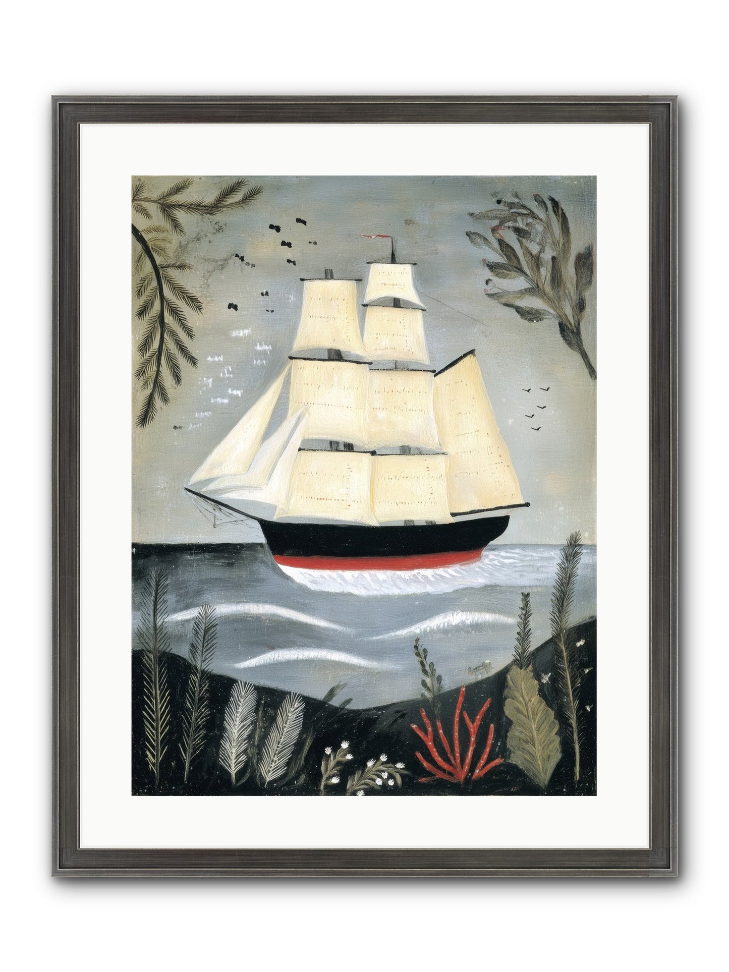 Ocean Whisper Framed Print - Slimwoods Black/Silver 18x24