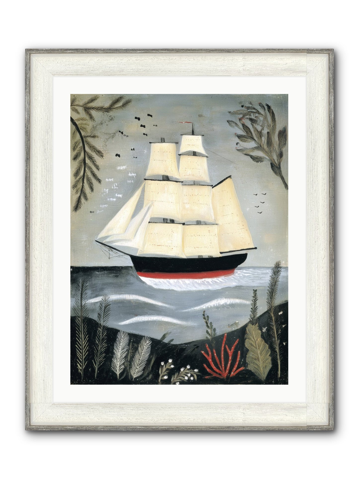 Ocean Whisper Framed Print - Driftwood White 24x32
