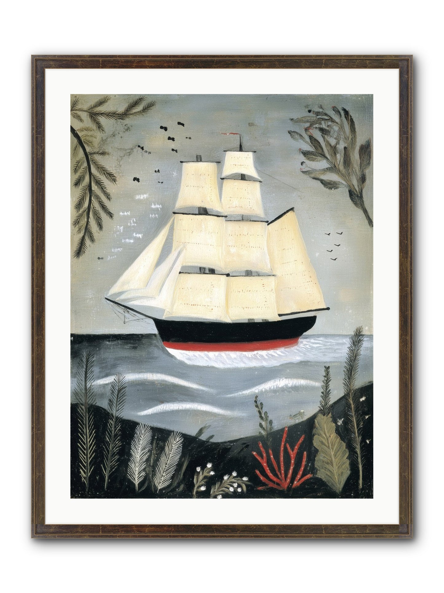 Ocean Whisper Framed Print - Slimwoods Black/Gold 24x32