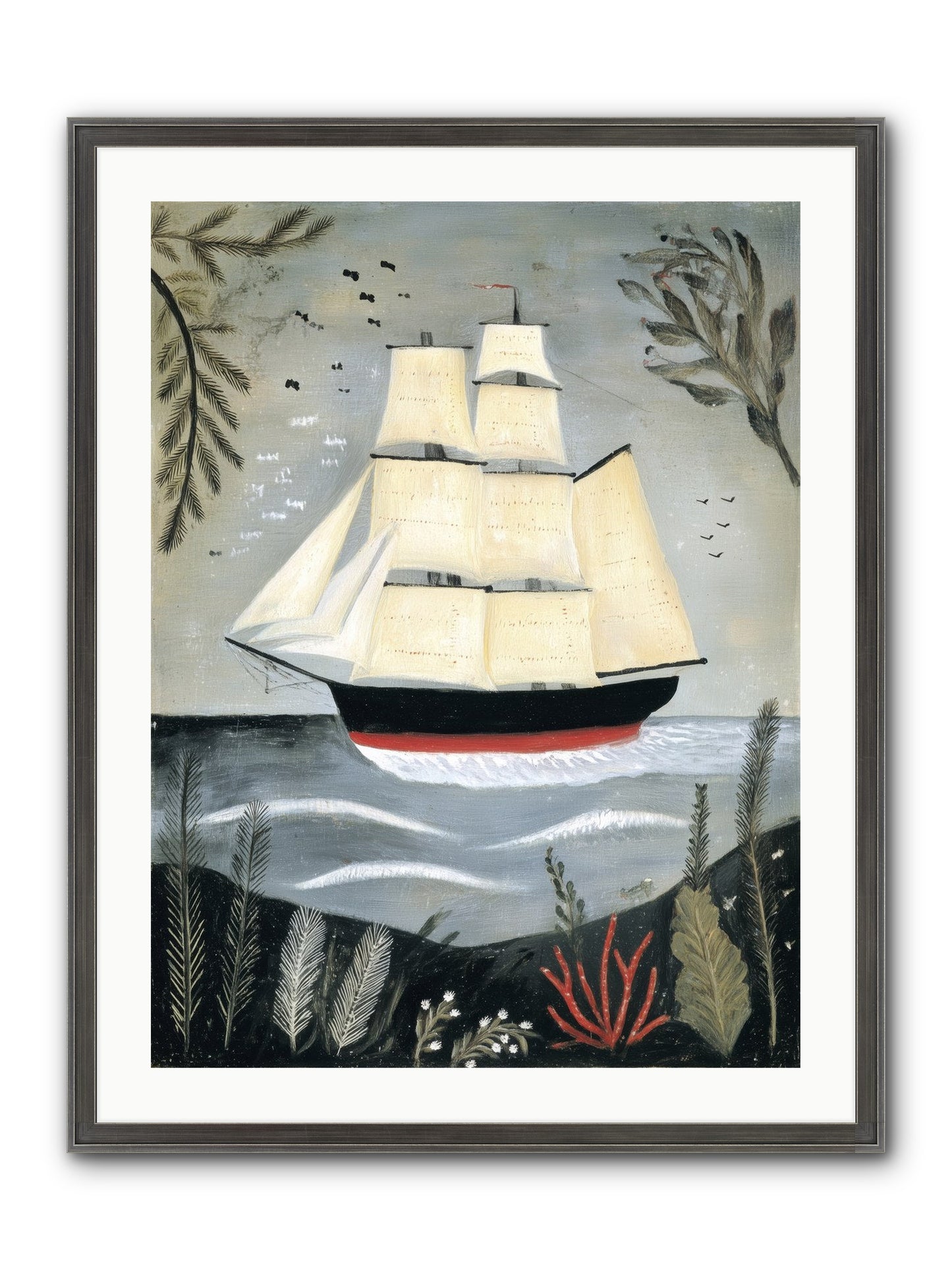 Ocean Whisper Framed Print - Slimwoods Black/Silver 24x32