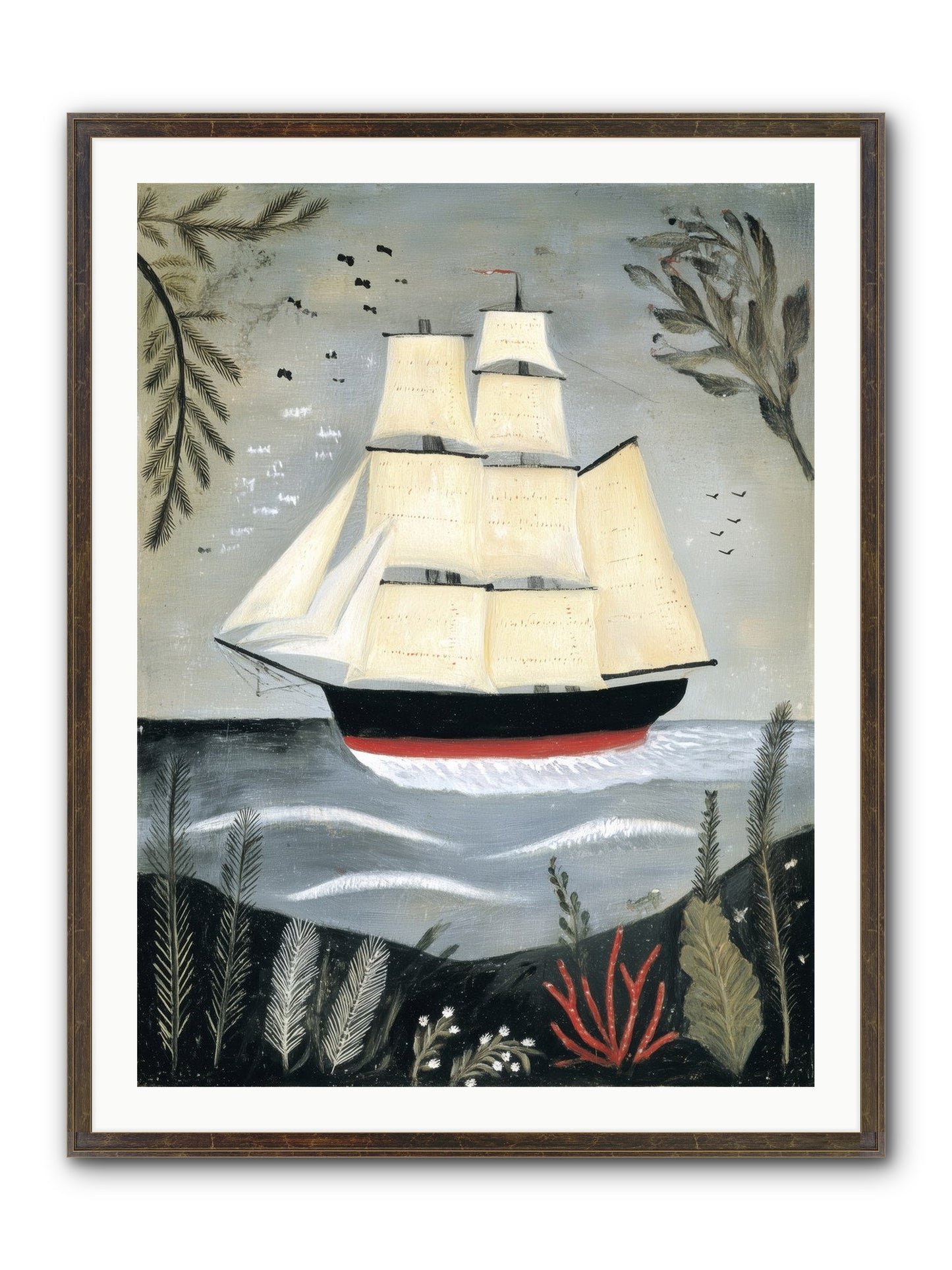 Ocean Whisper Framed Print - Slimwoods Black/Gold 30x40