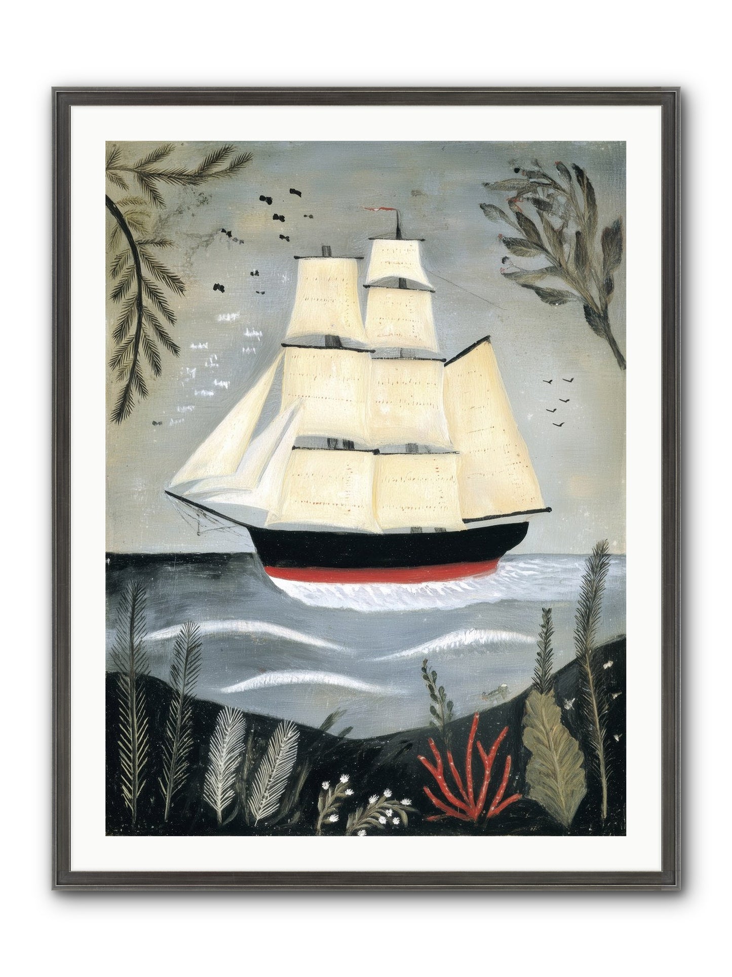 Ocean Whisper Framed Print - Slimwoods Black/Silver 30x40