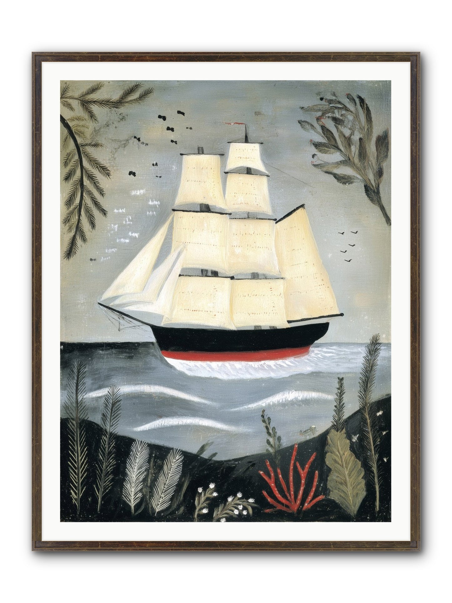 Ocean Whisper Framed Print - Slimwoods Black/Gold 36x48