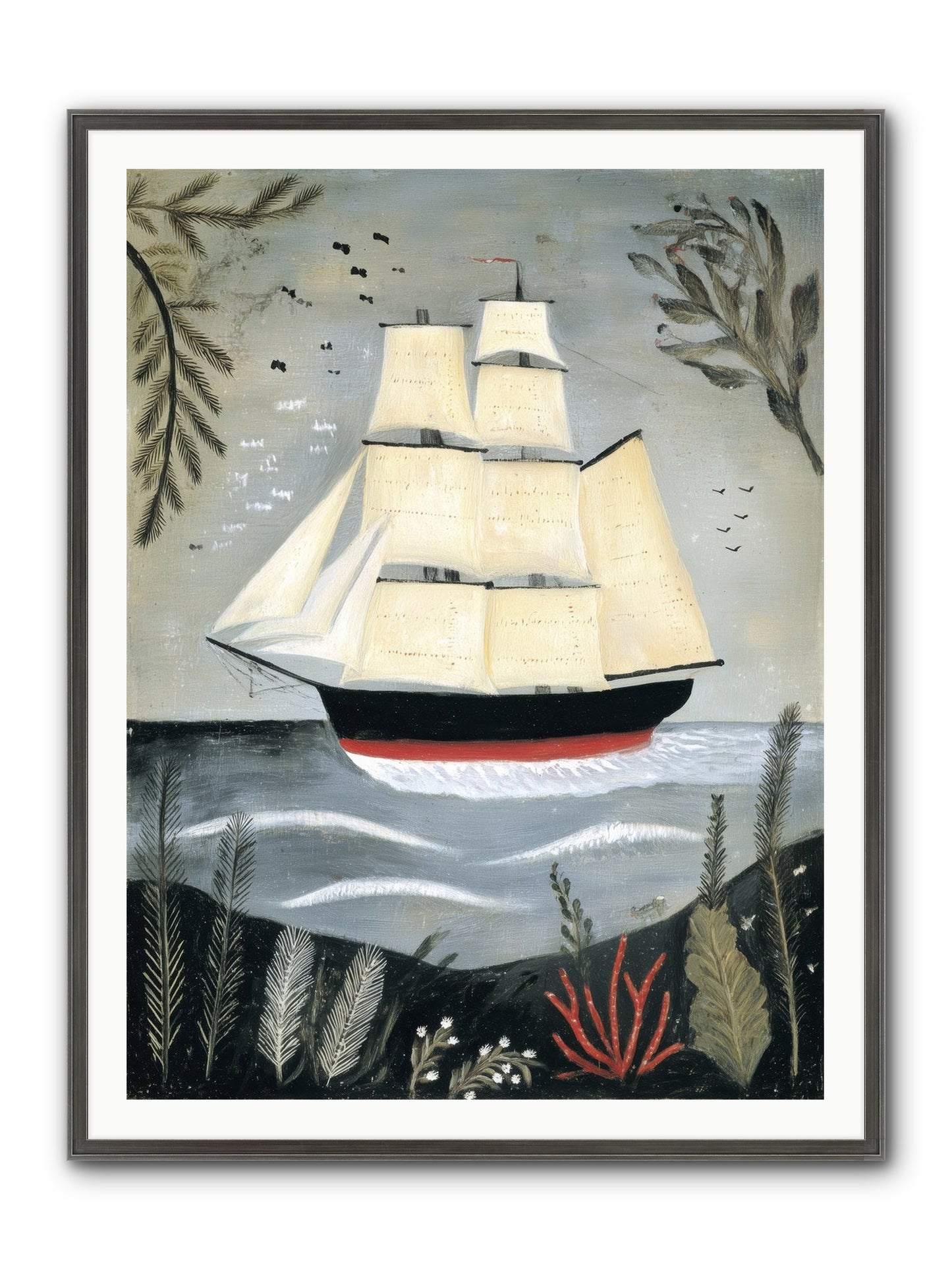 Ocean Whisper Framed Print - Slimwoods Black/Silver 36x48