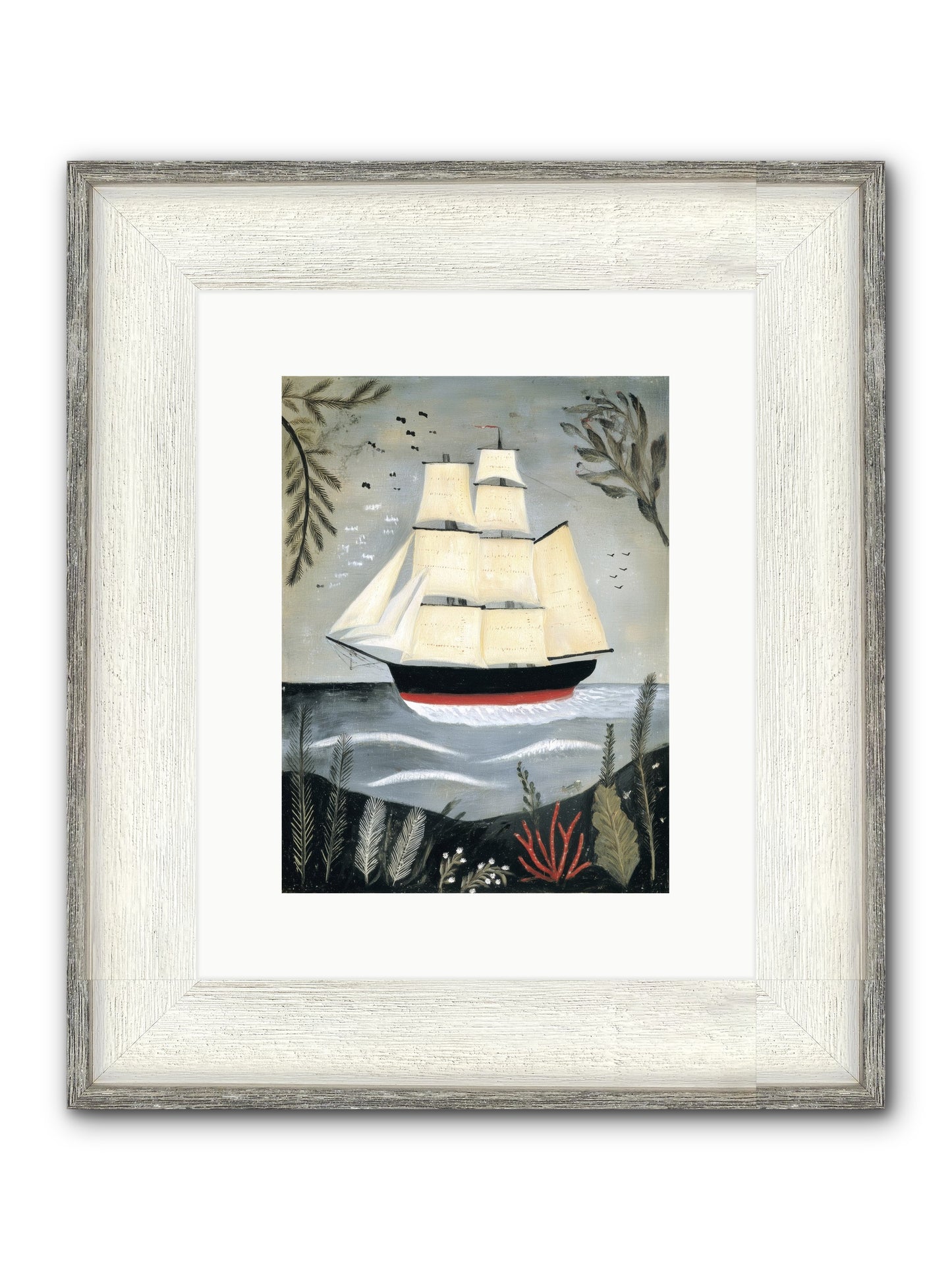 Ocean Whisper Framed Print - Driftwood White 9x12