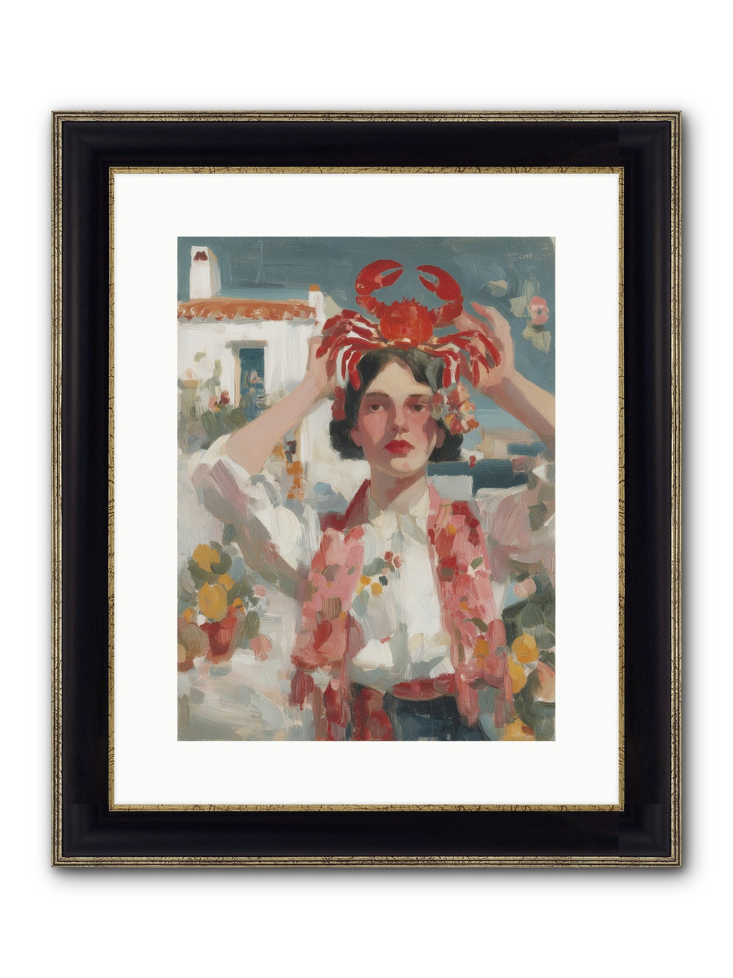 Oceanic Attitude Framed Print - Black & Gold 12x16