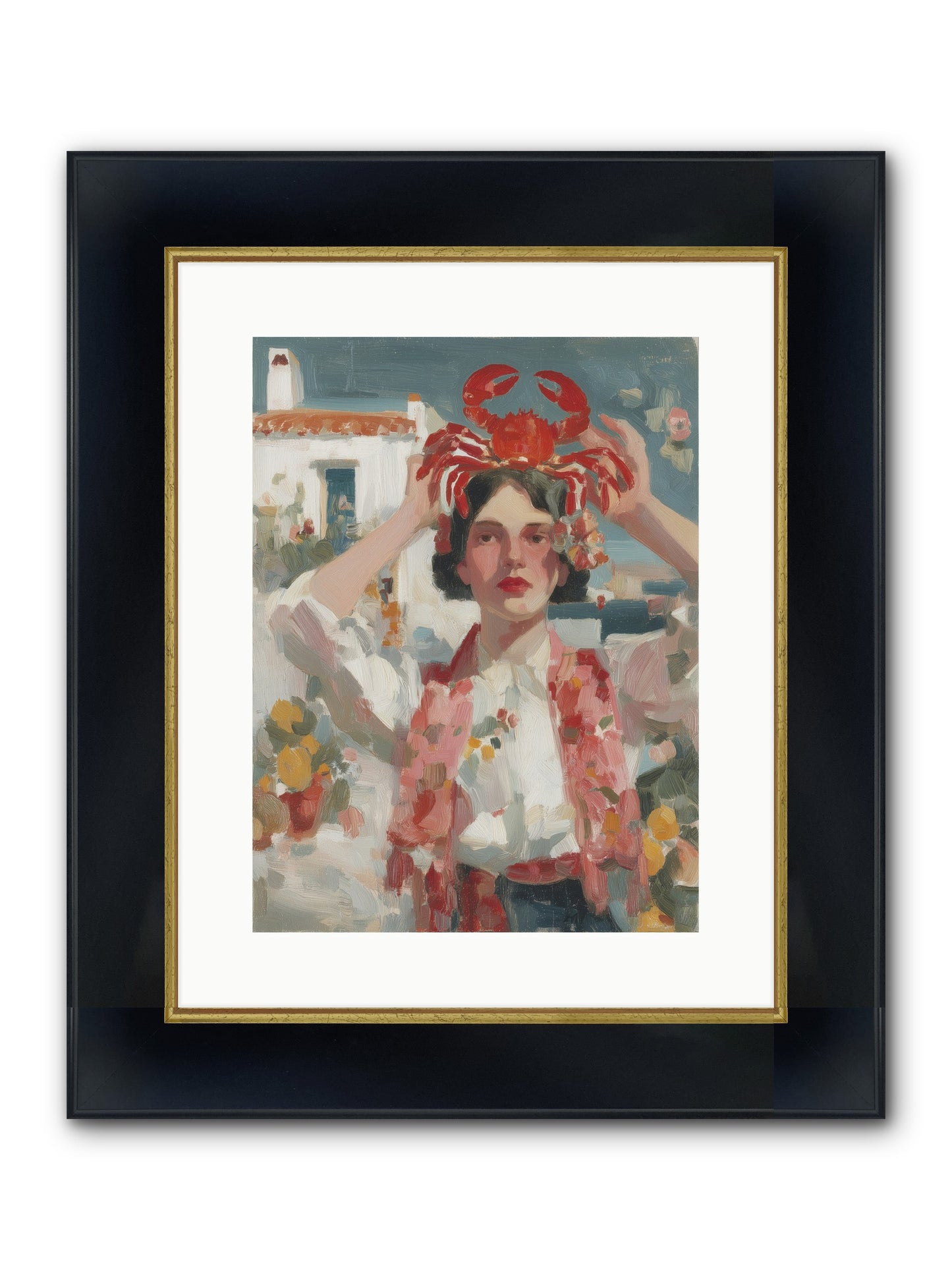 Oceanic Attitude Framed Print - Wide Black w/Gold 12x16