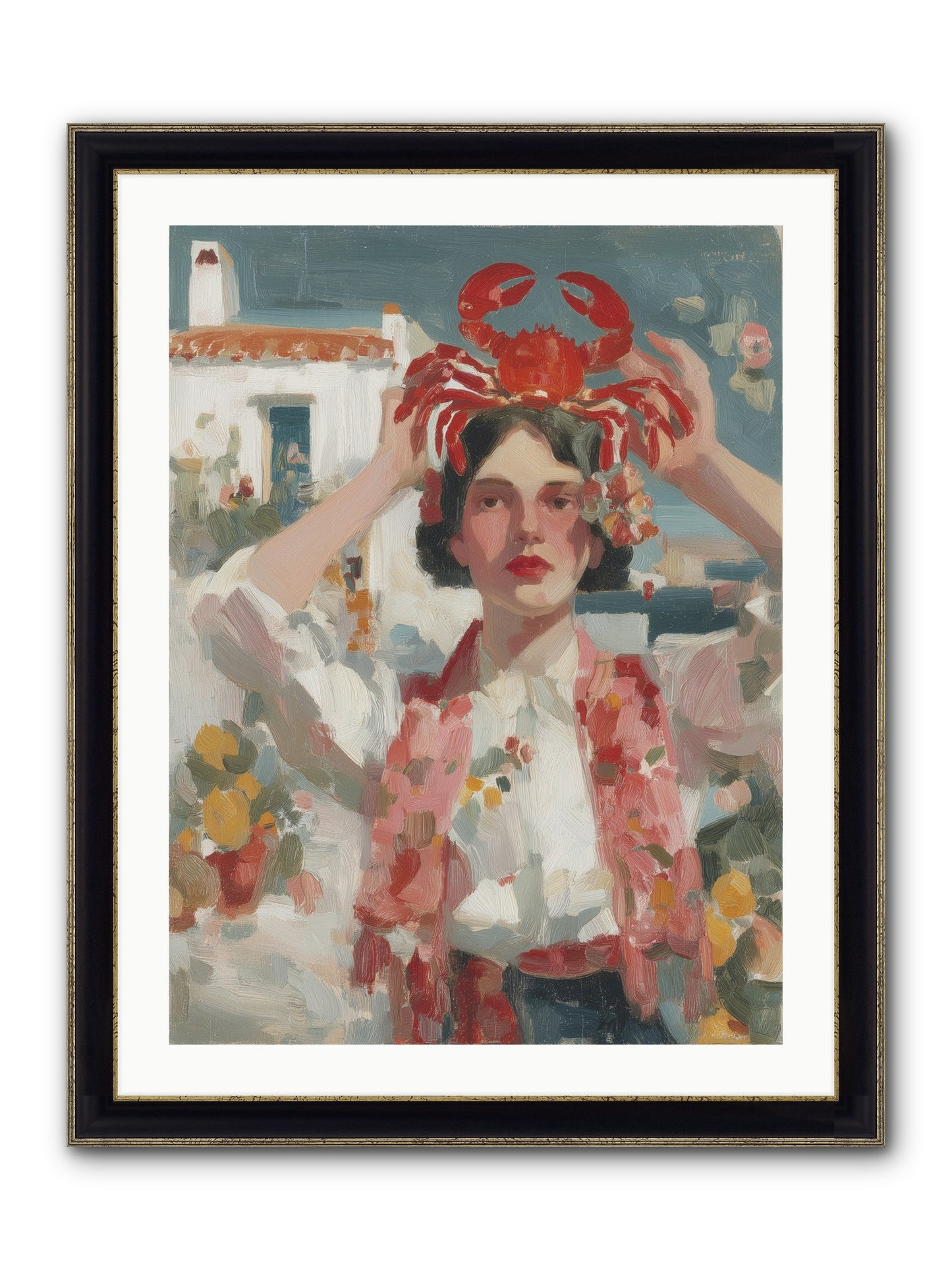 Oceanic Attitude Framed Print - Black & Gold 24x32