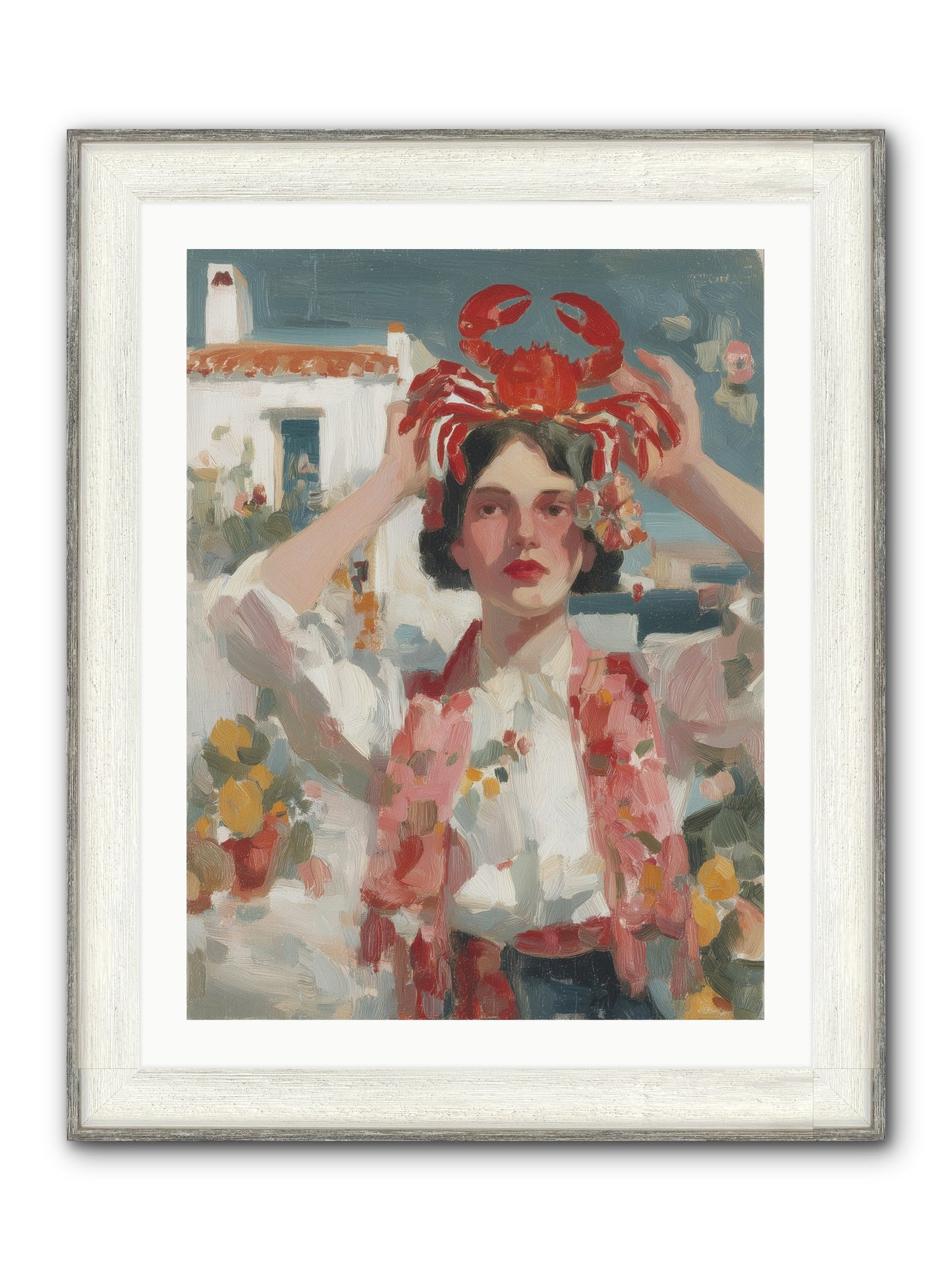 Oceanic Attitude Framed Print - Driftwood White 24x32