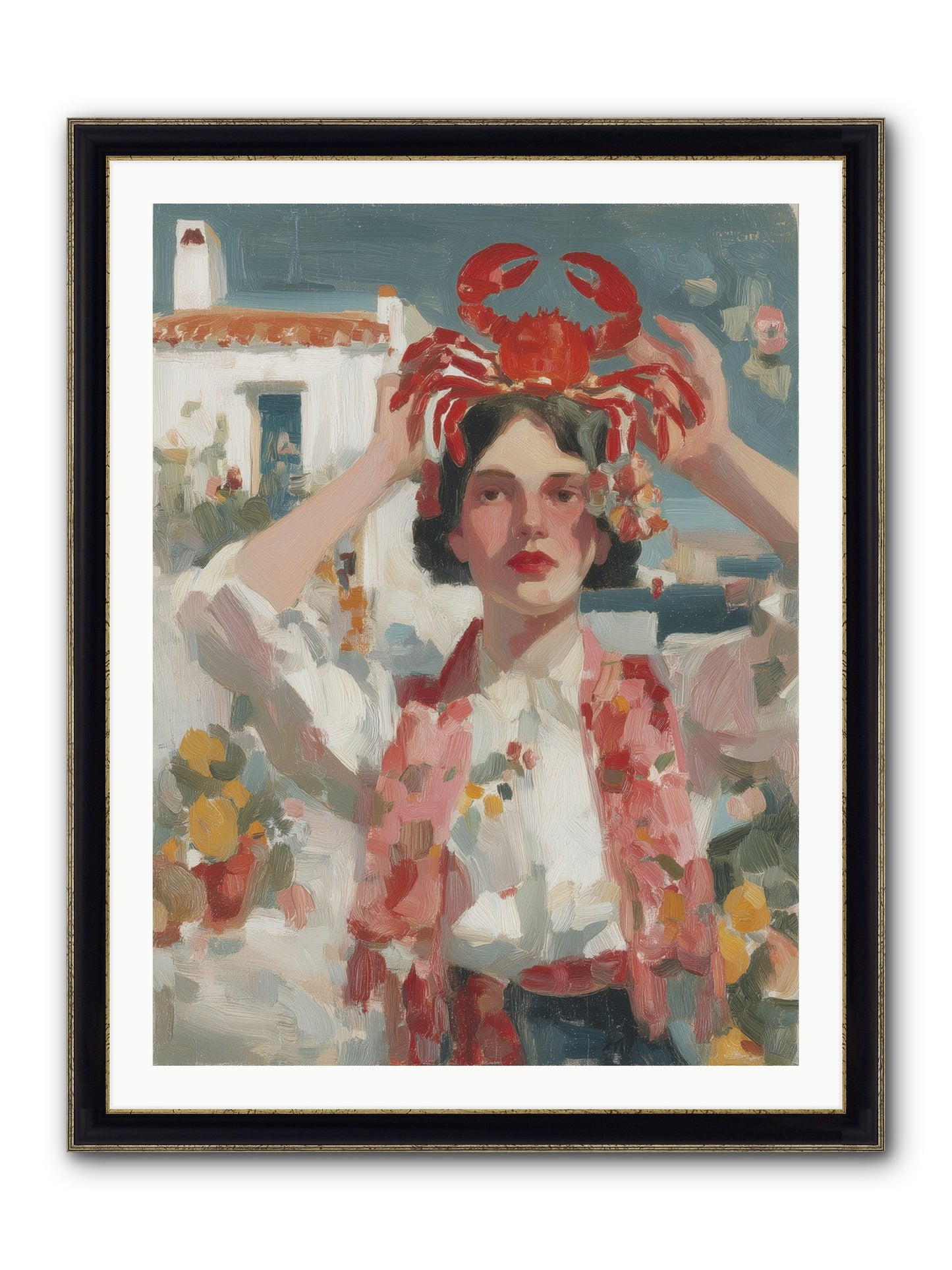 Oceanic Attitude Framed Print - Black & Gold 30x40
