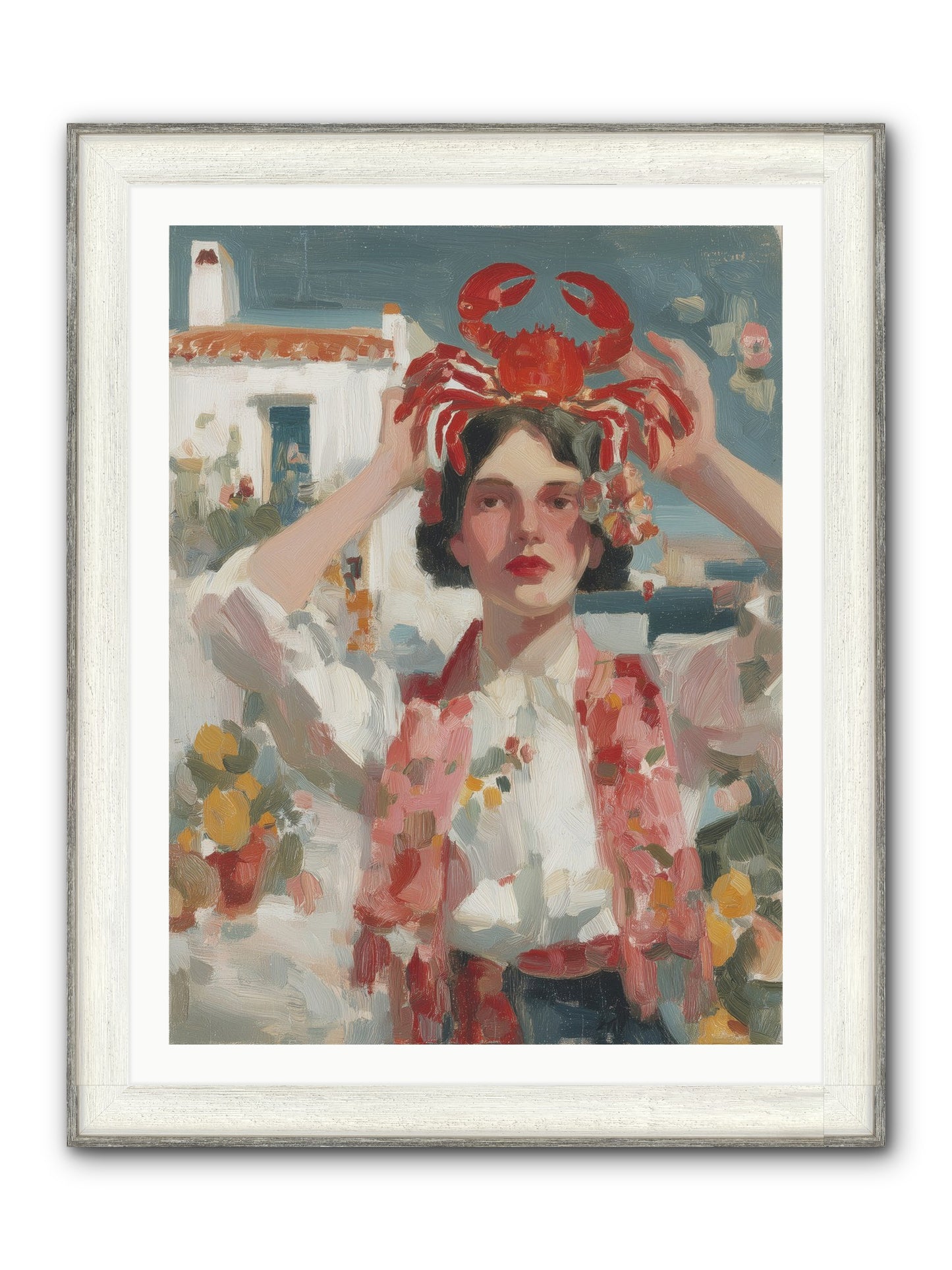 Oceanic Attitude Framed Print - Driftwood White 30x40