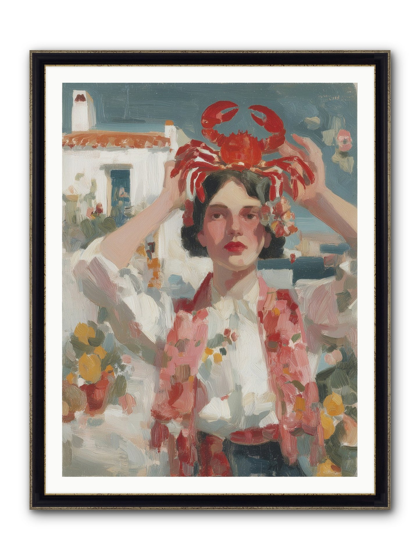 Oceanic Attitude Framed Print - Black & Gold 36x48