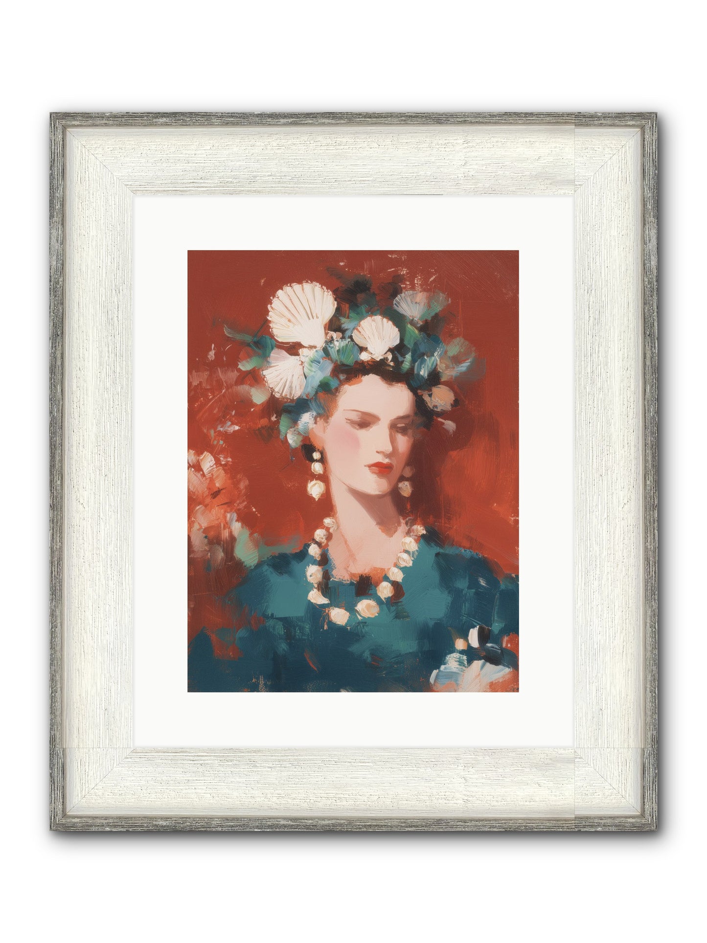 Oceanic Empress Framed Print - Driftwood White 12x16