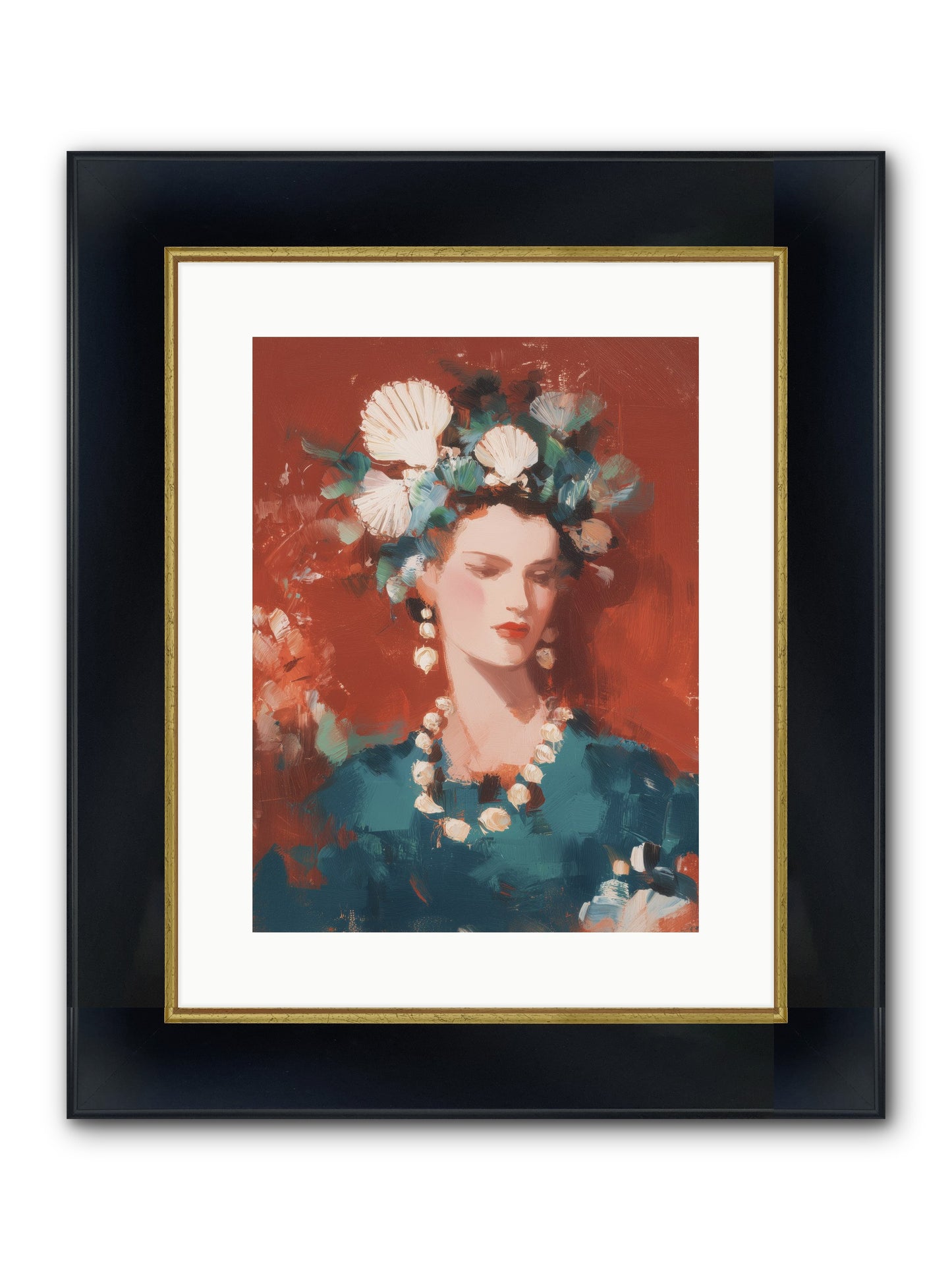 Oceanic Empress Framed Print - Wide Black w/Gold 12x16