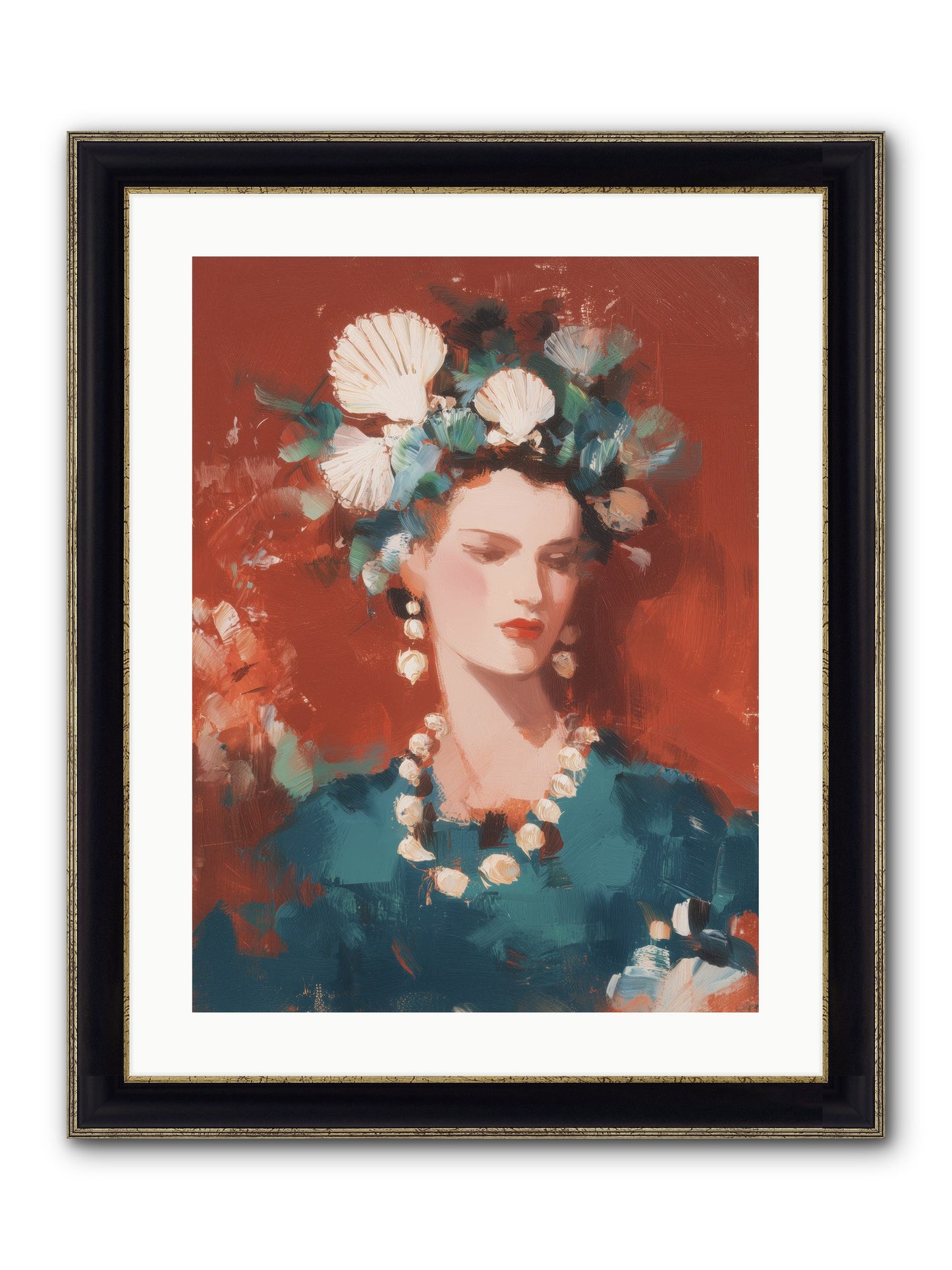 Oceanic Empress Framed Print - Black & Gold 18x24