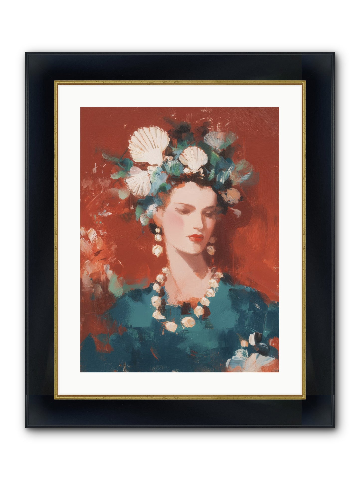 Oceanic Empress Framed Print - Wide Black w/Gold 18x24