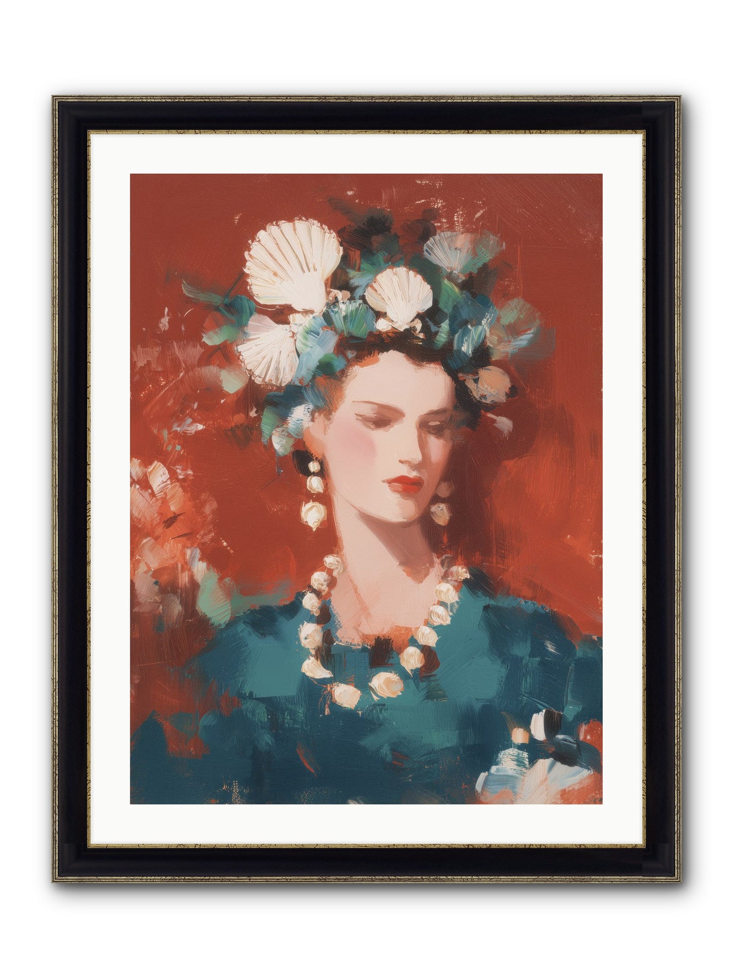 Oceanic Empress Framed Print - Black & Gold 24x32