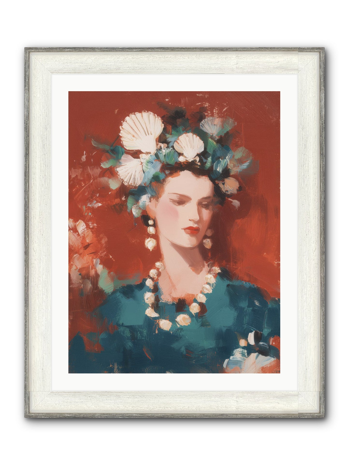 Oceanic Empress Framed Print - Driftwood White 24x32