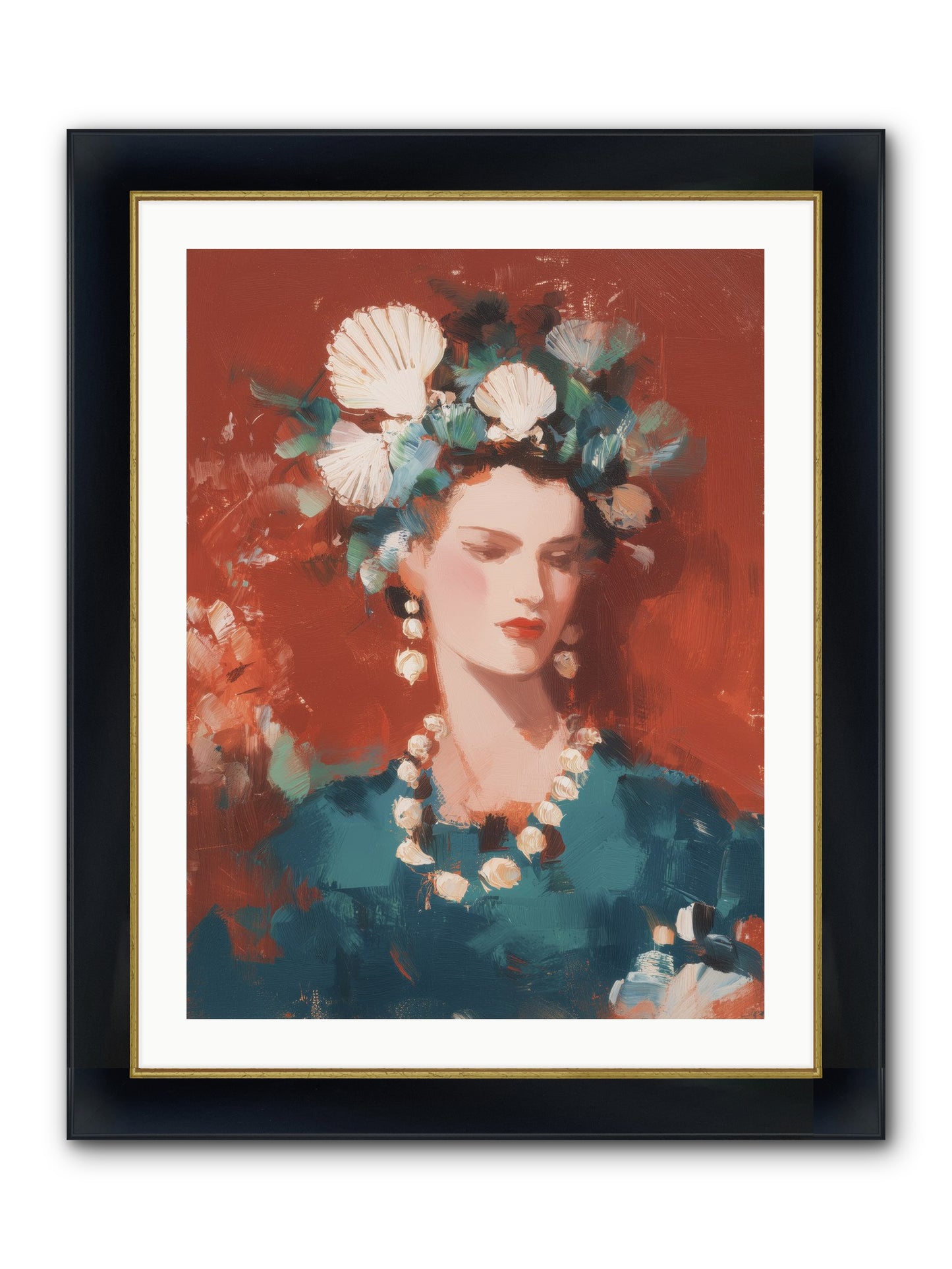 Oceanic Empress Framed Print - Wide Black w/Gold 24x32