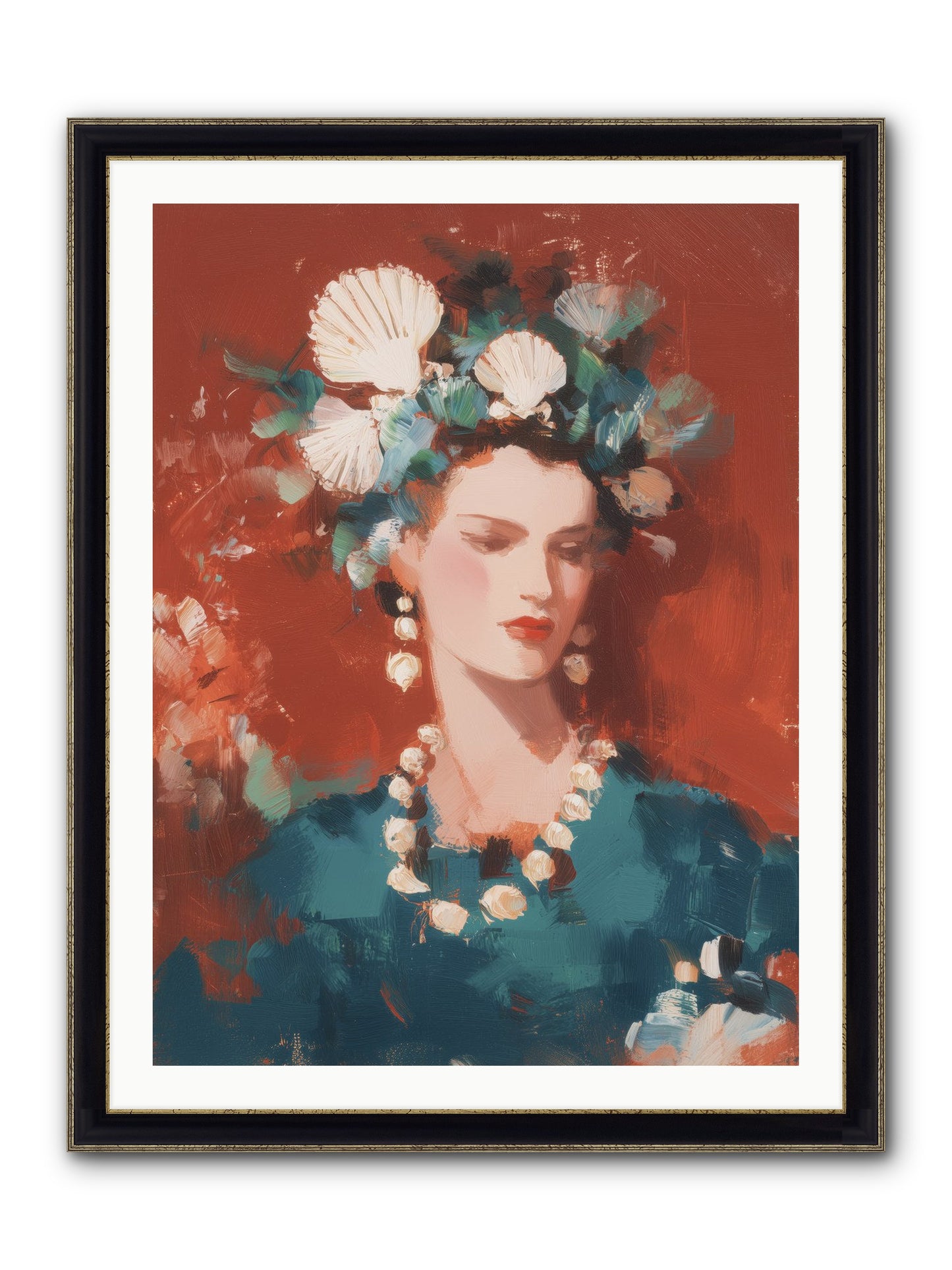 Oceanic Empress Framed Print - Black & Gold 30x40