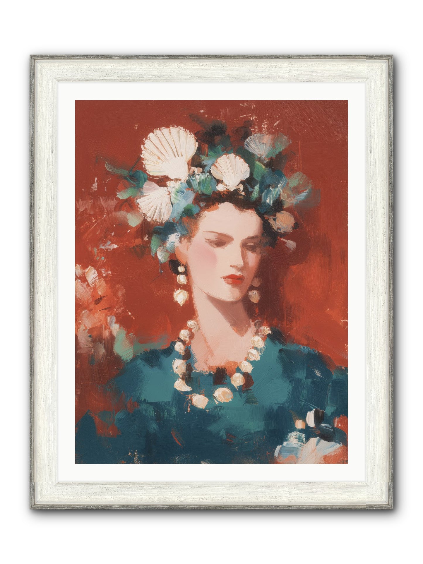 Oceanic Empress Framed Print - Driftwood White 30x40