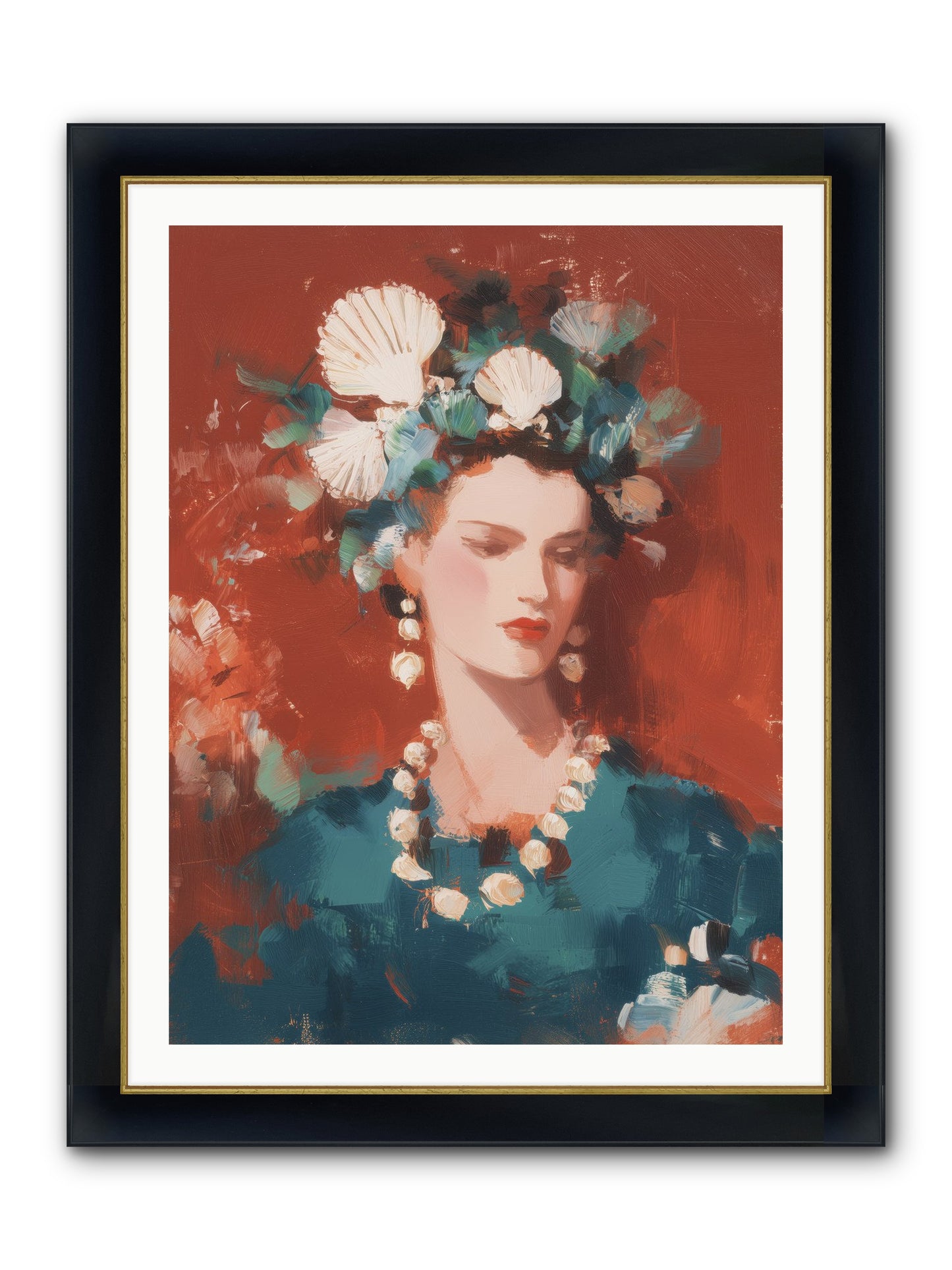 Oceanic Empress Framed Print - Wide Black w/Gold 30x40